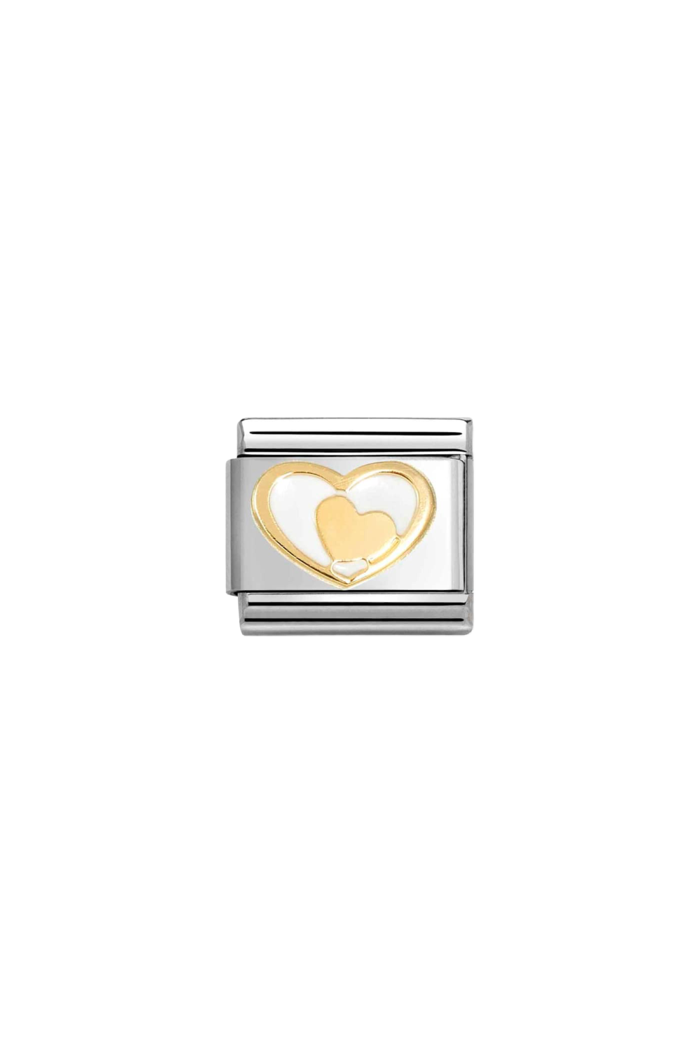 Symbols 18K Gold Heart in Heart White