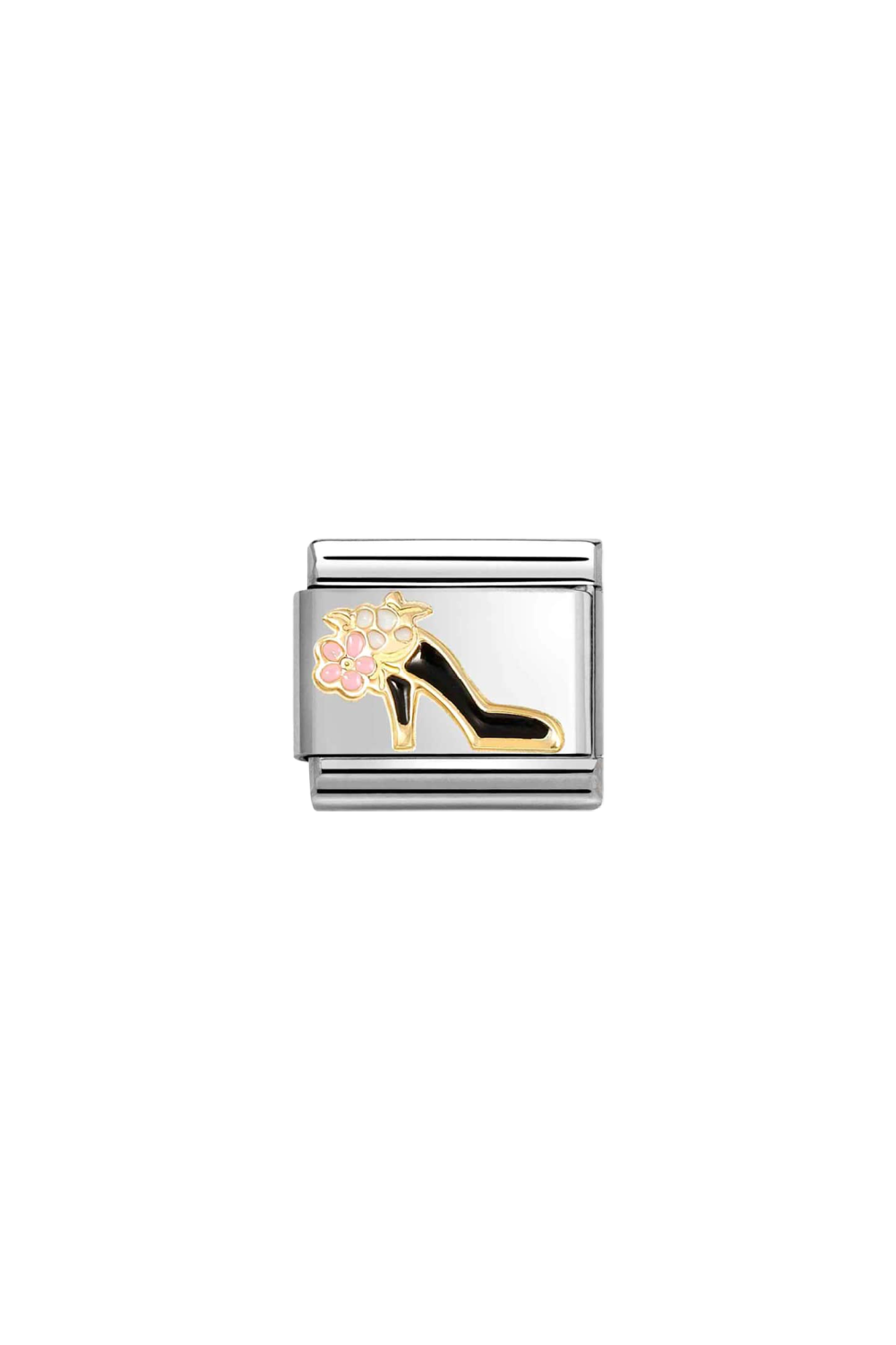 Symbols 18k Gold Shoe with Flower Black