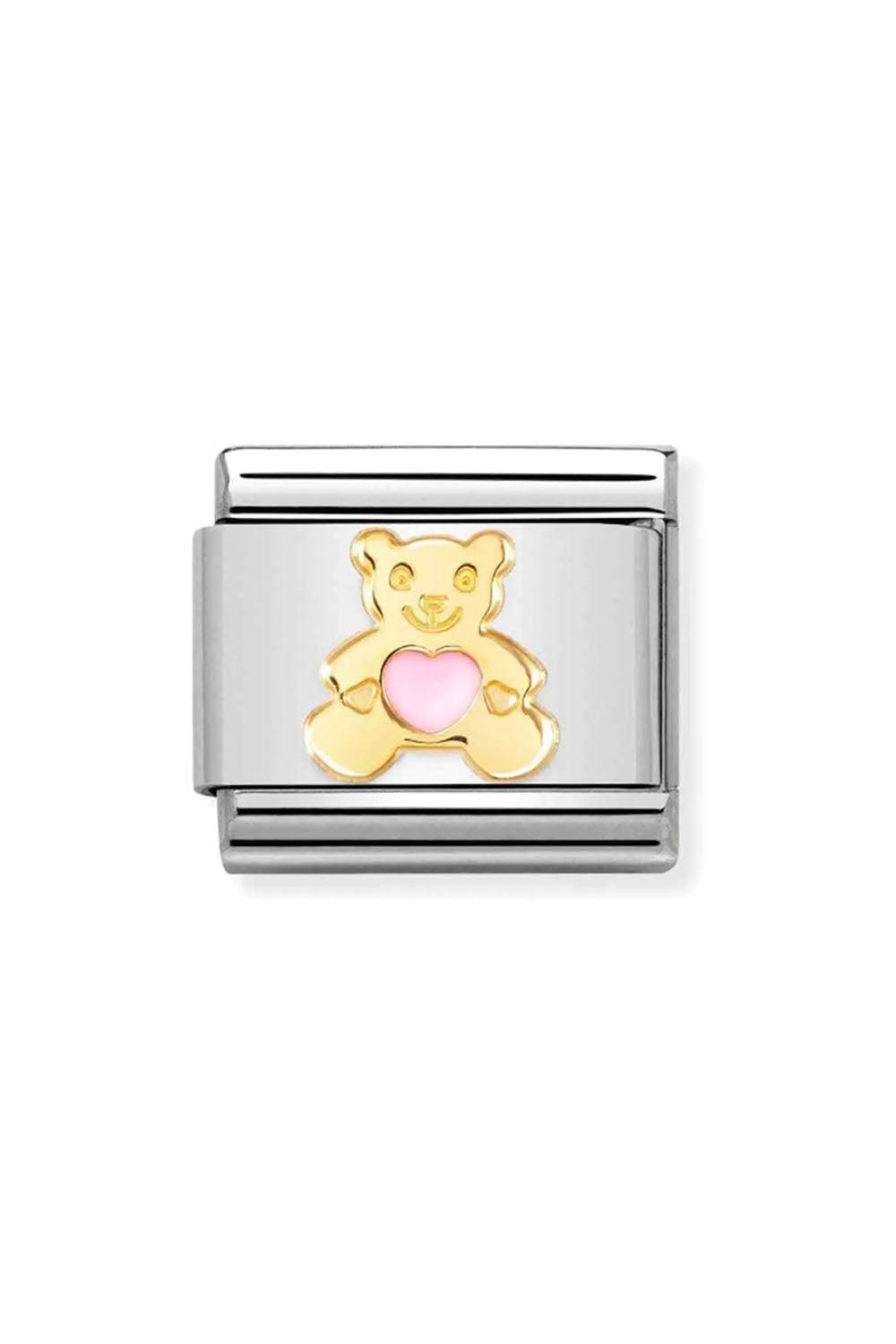 Symbols 18k Gold & enamel pink bear