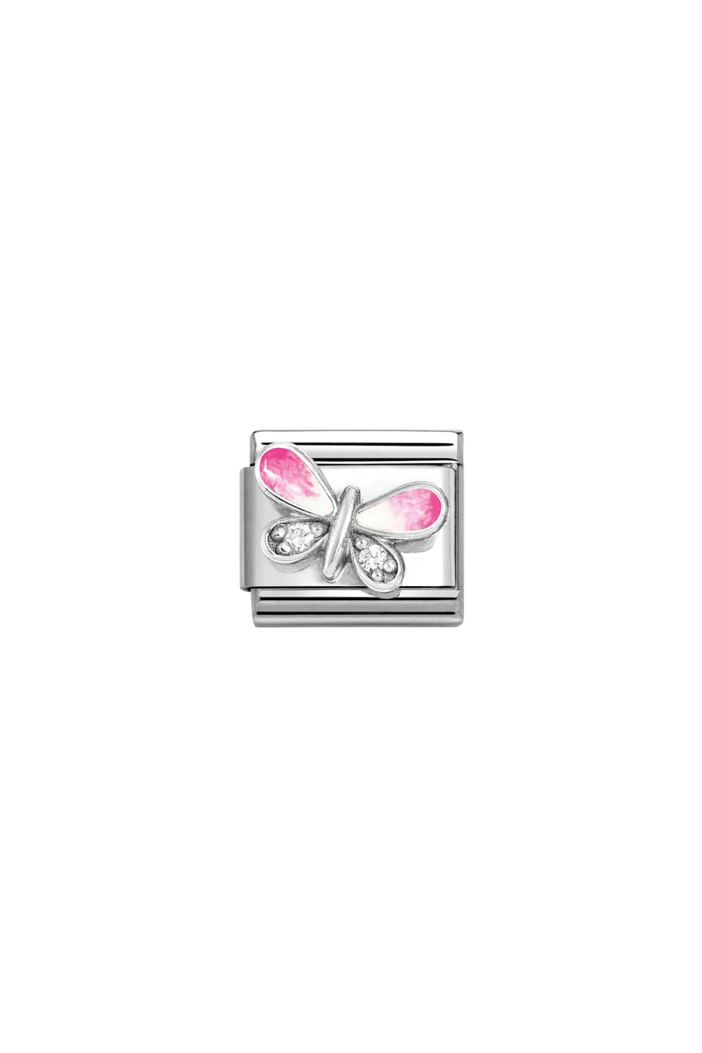 Symbols 925 Sterling Silver Butterfly Pink White