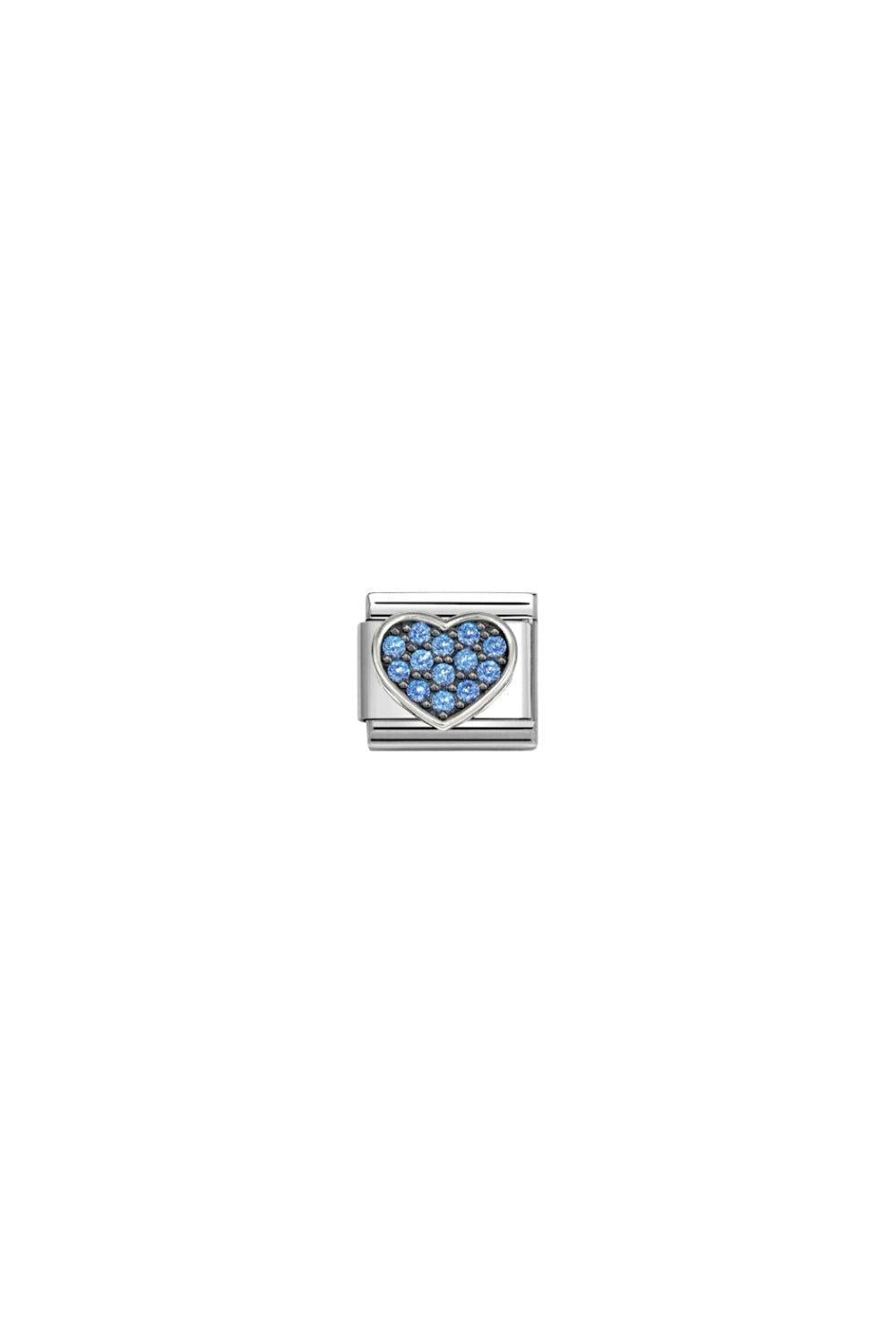 Symbols 925 Sterling Silver & CZ Rich Light Blue Heart