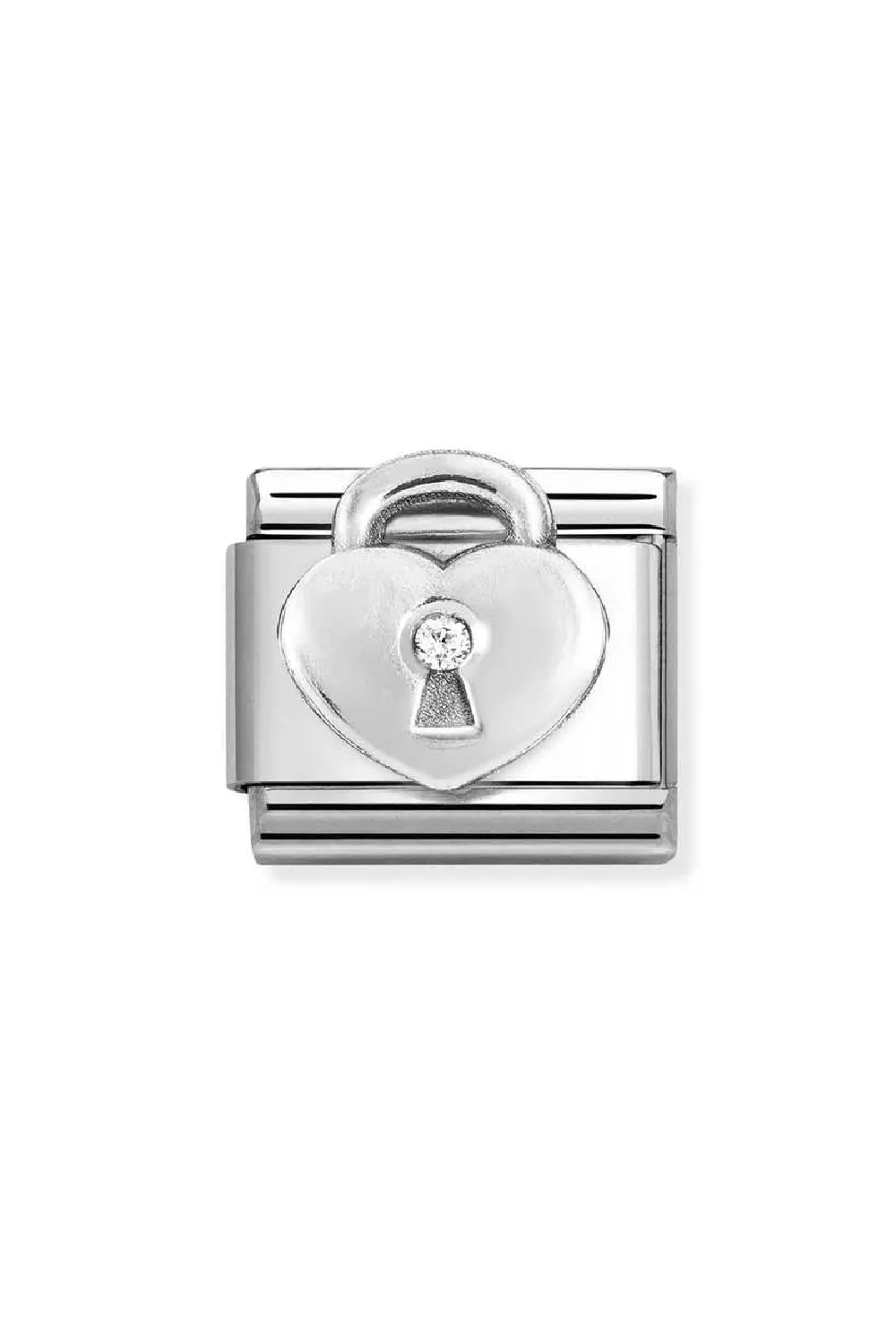 Symbols 925 Sterling Silver & CZ,  White Padlock