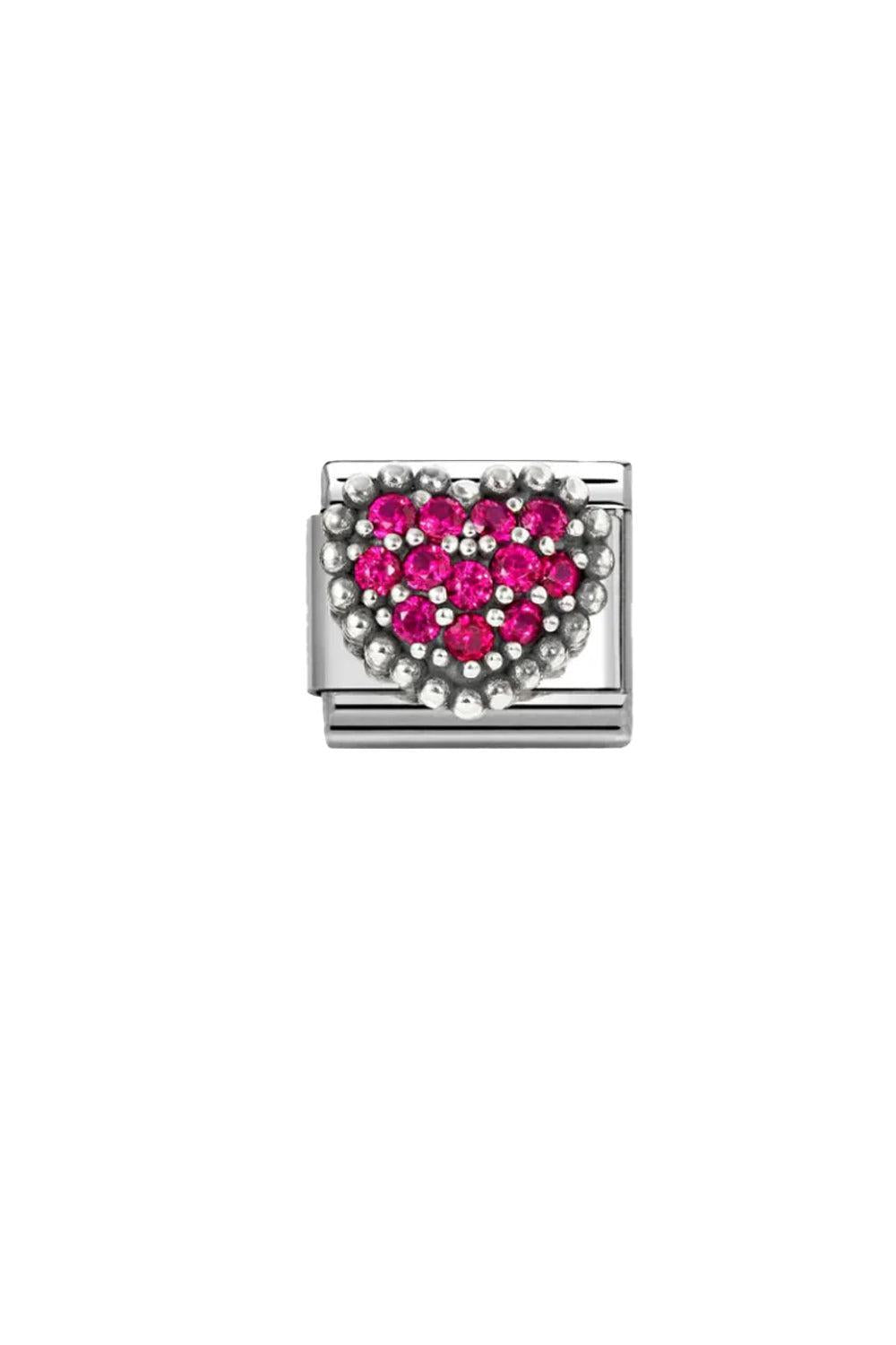 Symbols 925 Sterling Silver Rich Red Dot Heart