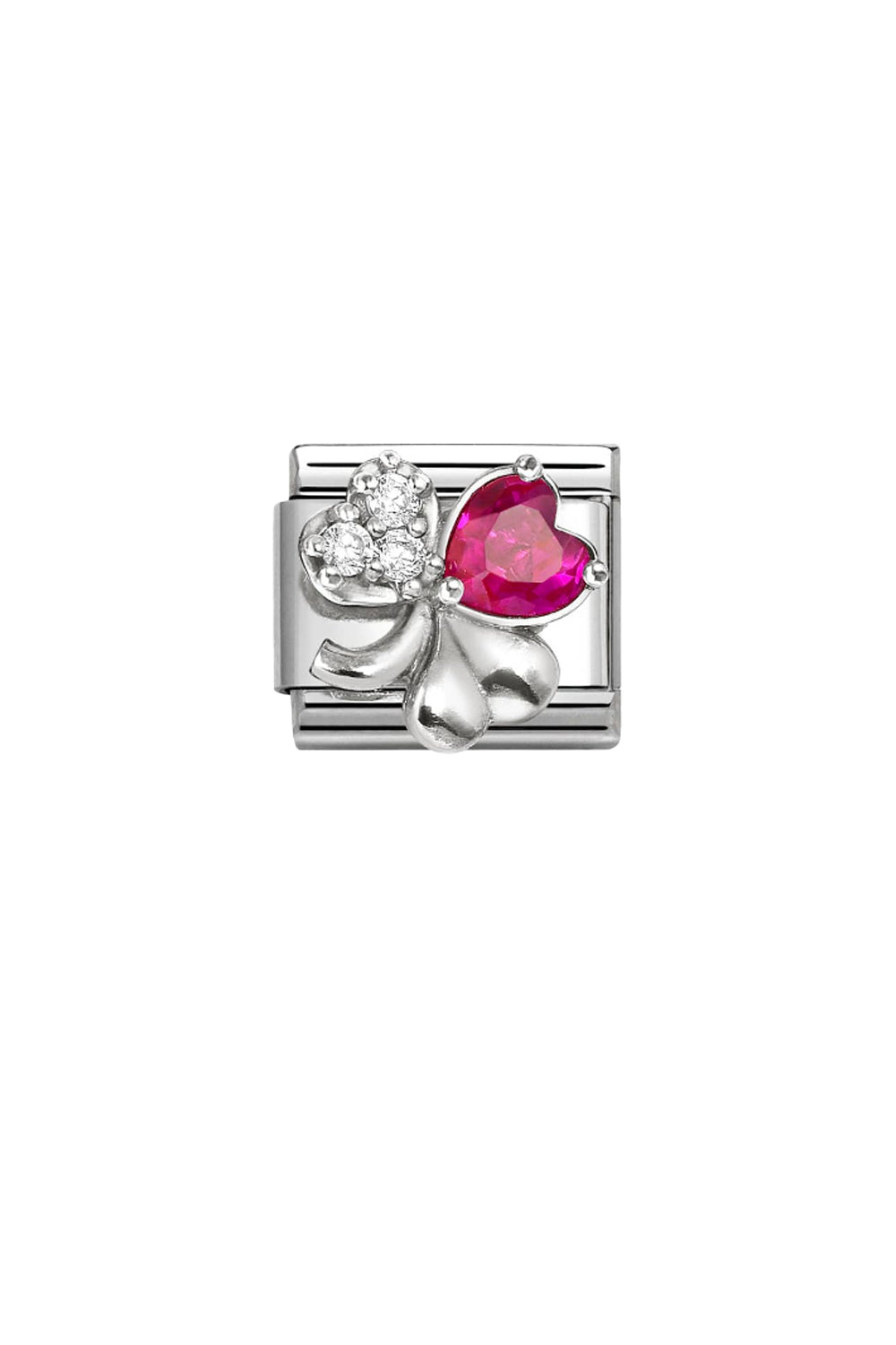 Symbols 925 Sterling Silver Rich White And Red Clover