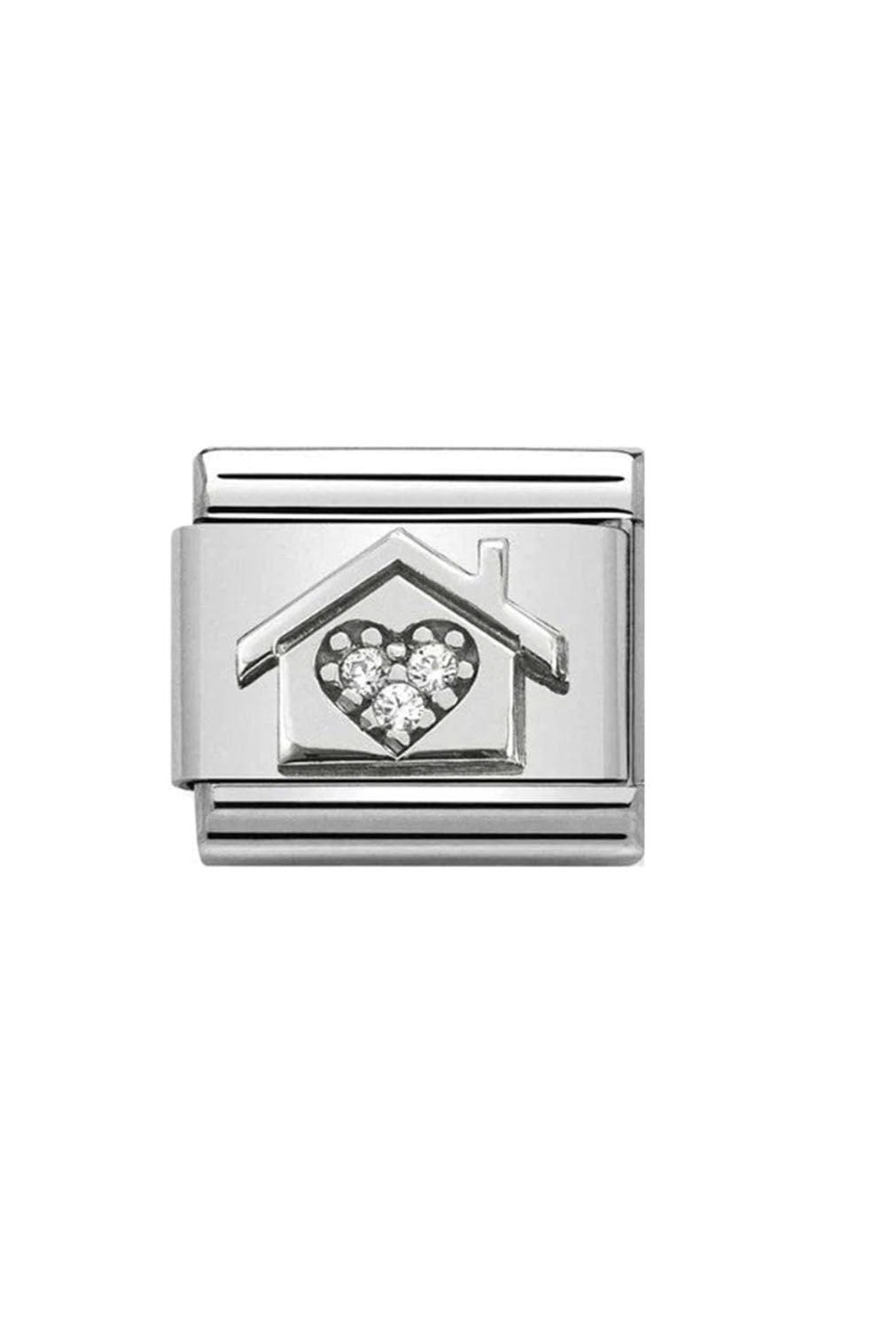 Symbols 925 Sterling Silver and CZ Home with heart