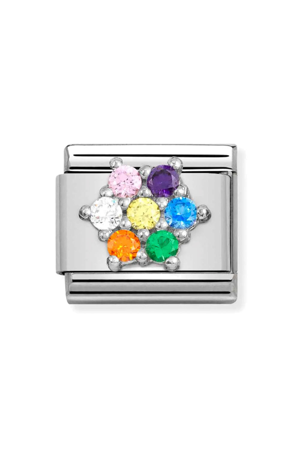 Symbols 925 Sterling Silver and CZ Rainbow flower