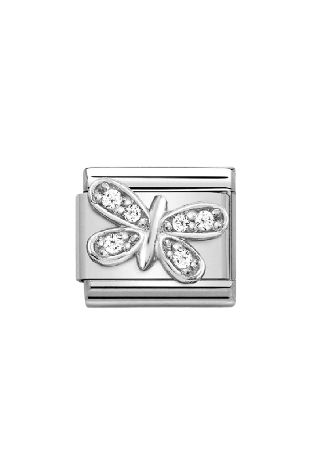 Symbols 925 Sterling Silver with CZ White Butterfly