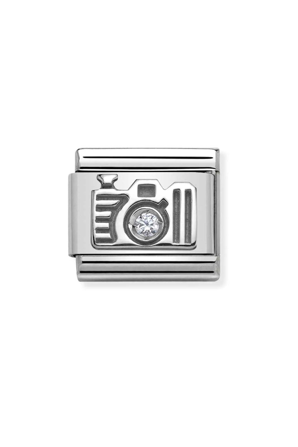 Symbols 925 Sterling Silver with enamel and CZ Camera