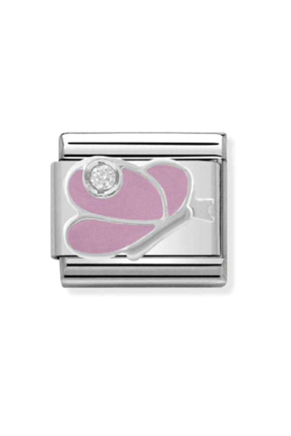 Symbols 925 Sterling Silver with enamel and CZ butterfly pink