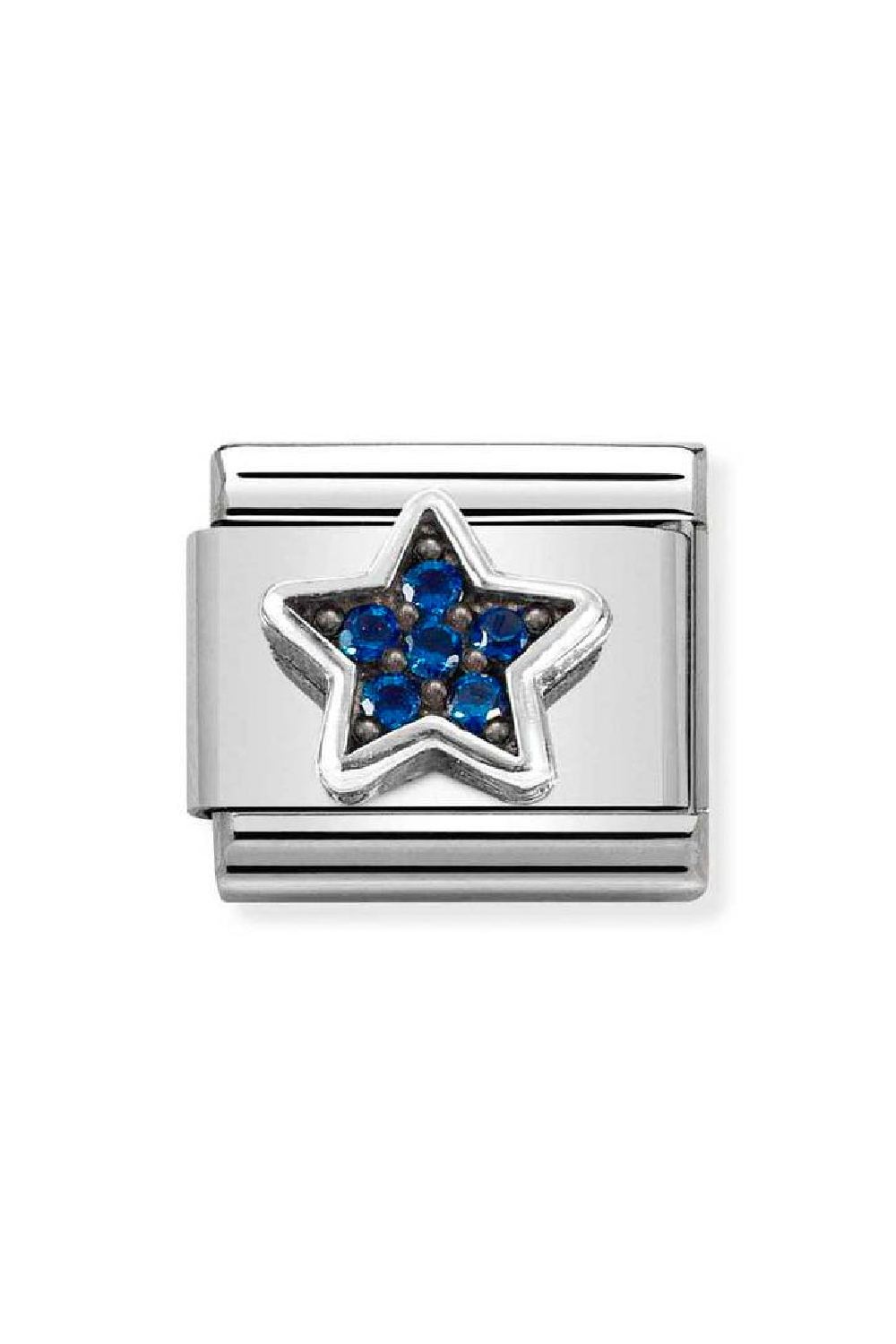 Symbols Ox steel, cz & 925 Sterling Silver Blue Star