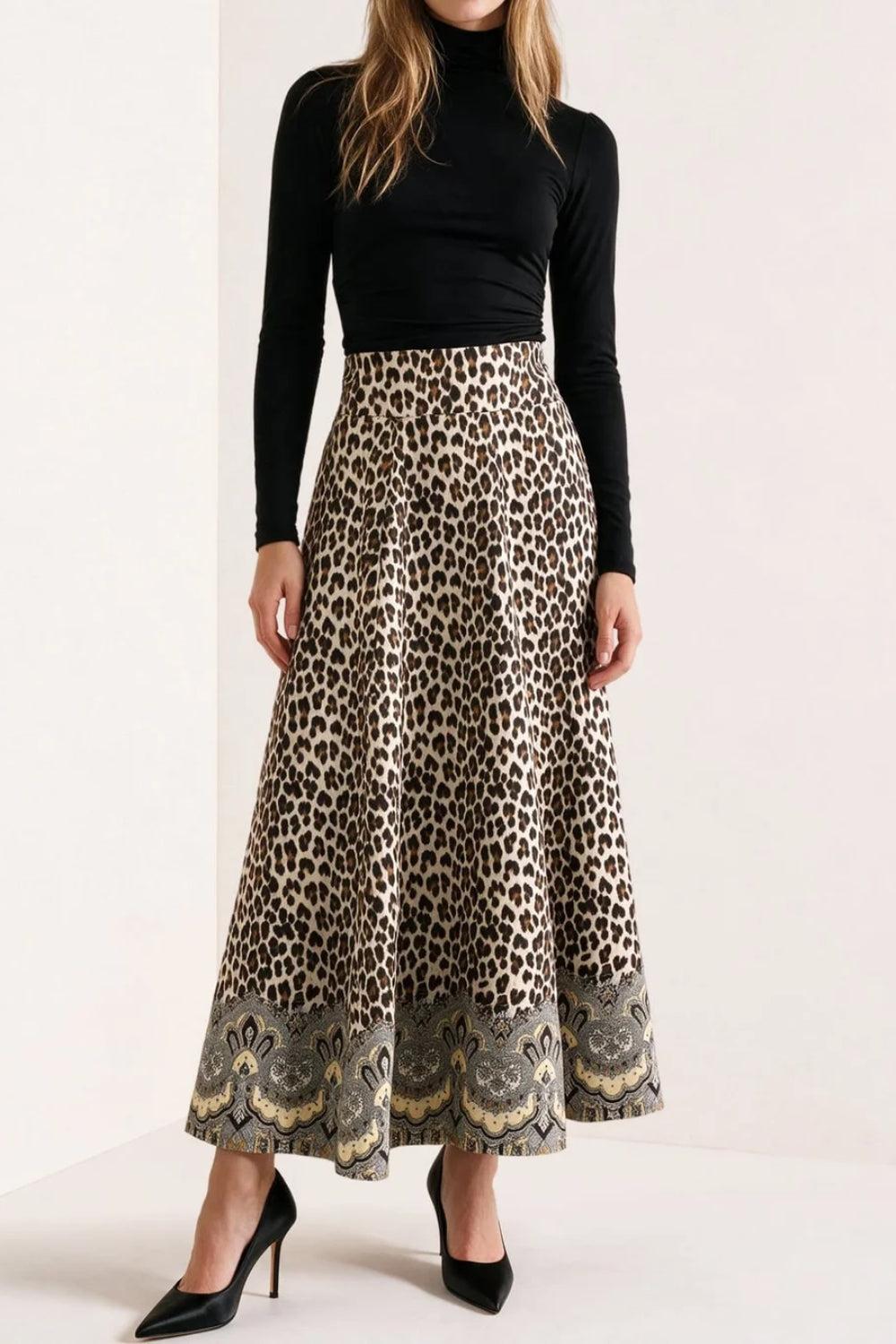 Taffeta Maxi Skirt Wild Paisley