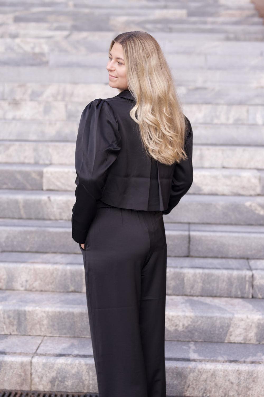 Tailored Satin Cropped Jacket