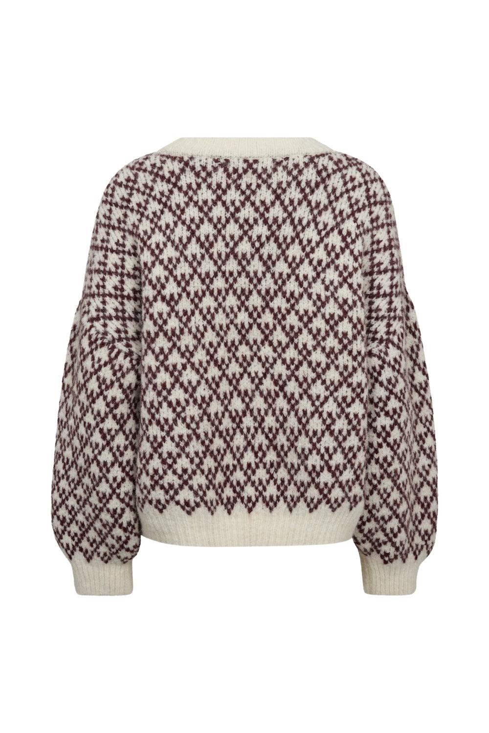 Tessi Knit Pullover Off White/Bordeaux
