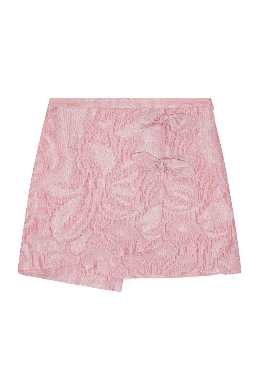 Textured Cloqué Mini Skirt Pink