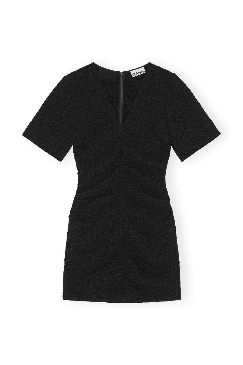 Textured Suiting Mini Dress Black