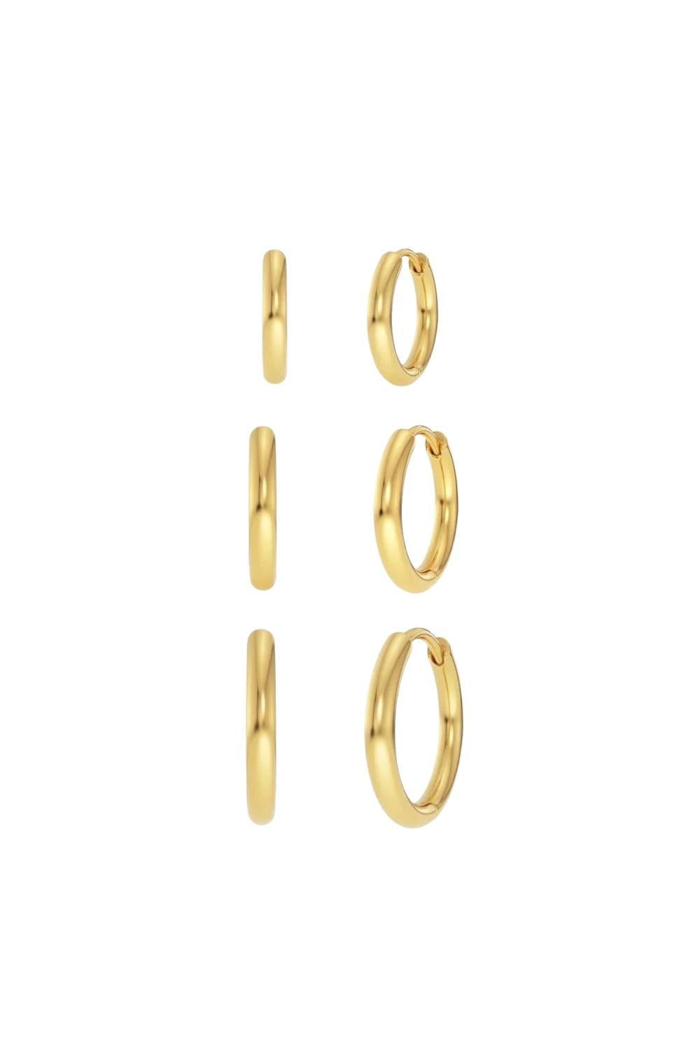 Triple Pair Hoops Gold