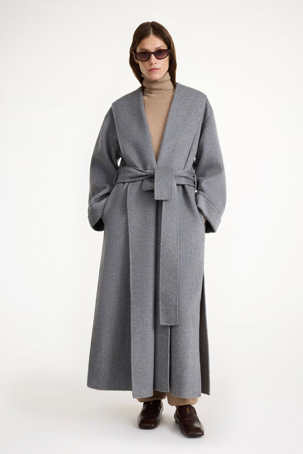 Trullem Wool Coat Grey Brown Melange