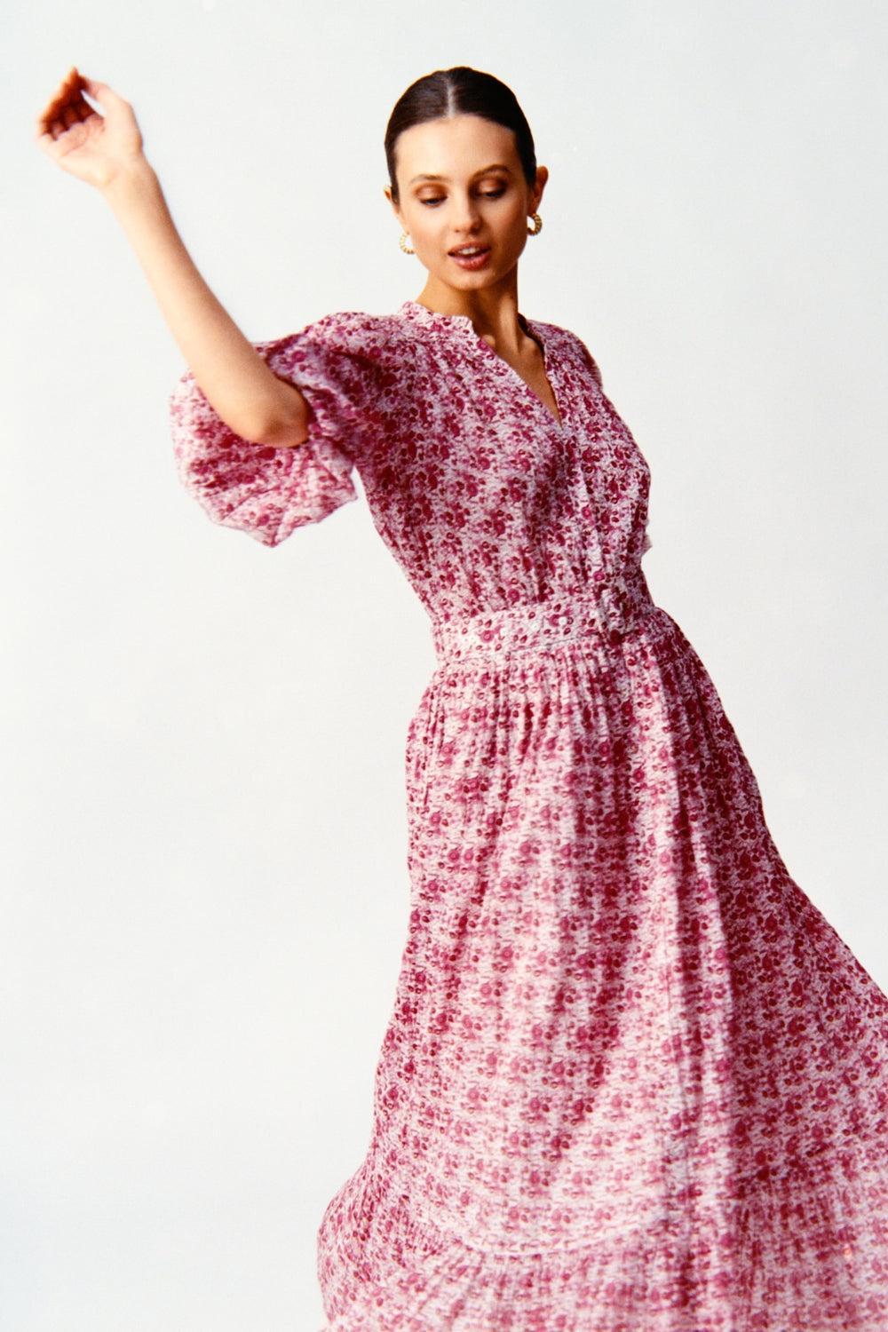 Twisted Midi Dress Wildflowers