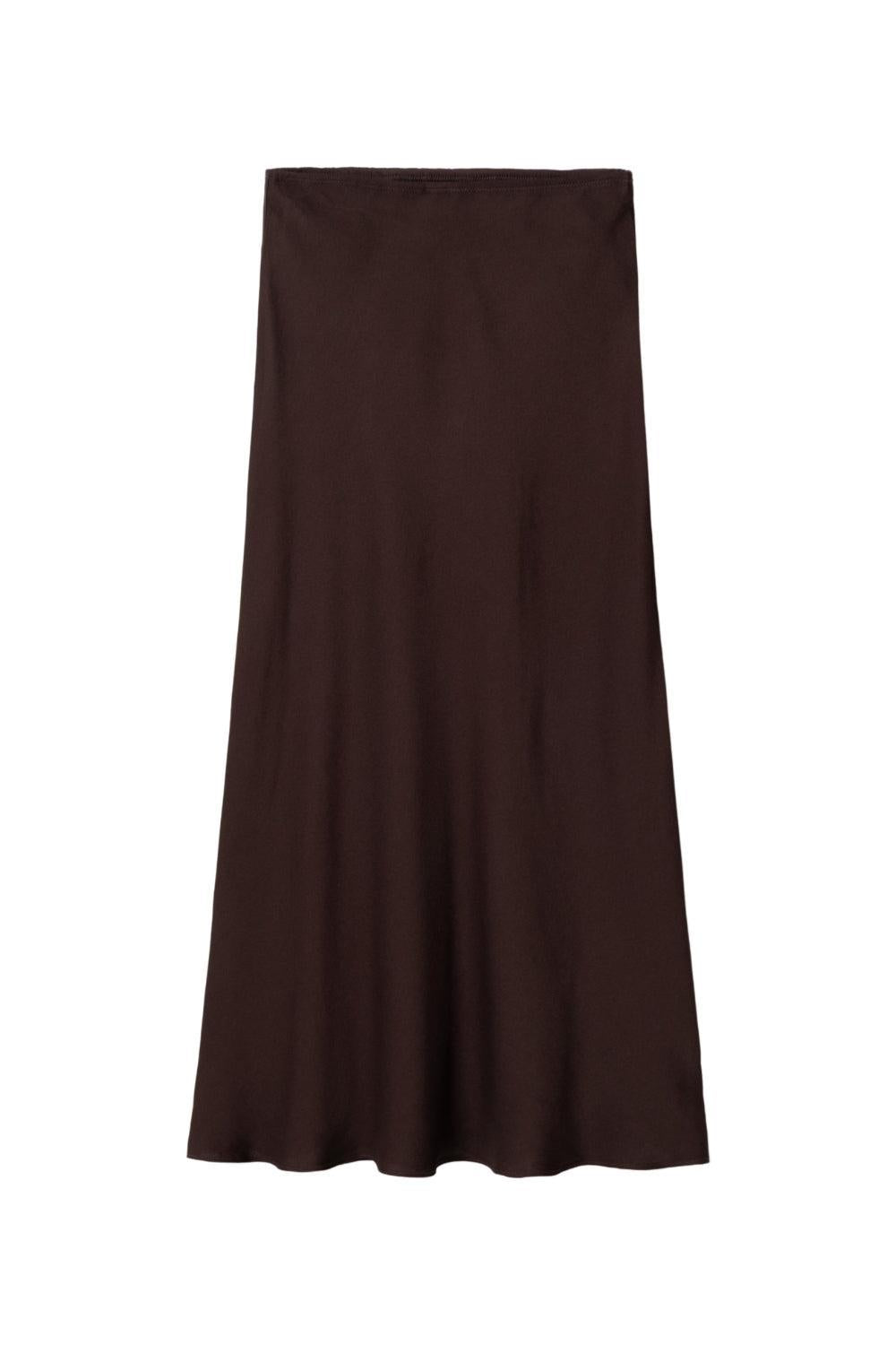 Tyne Satin Skirt Mocha Brown