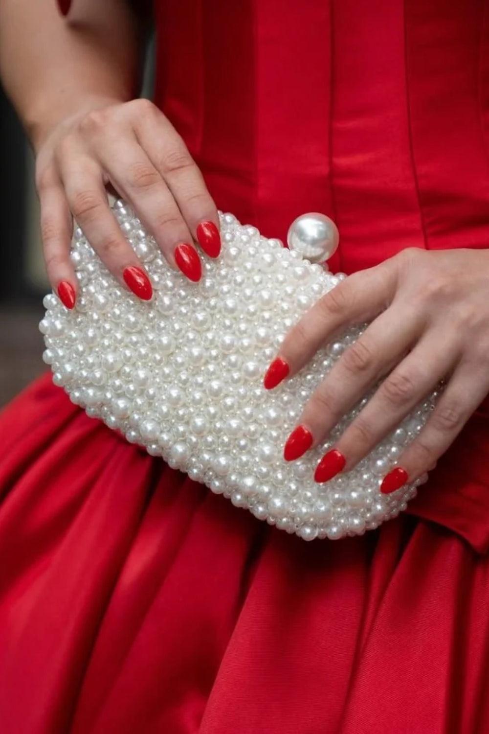 Valentina Pearl Clutch Pearl/Silver