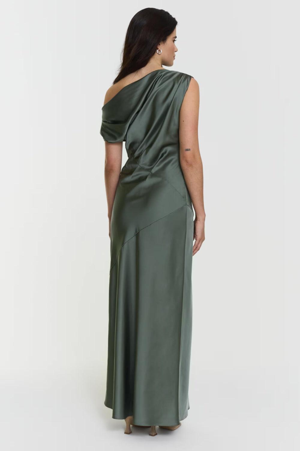 Vanessa Satin Dress Agave Green