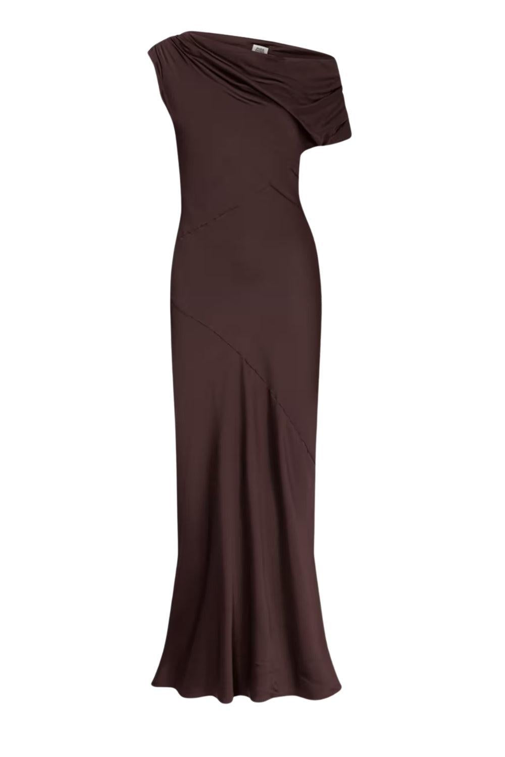 Vanessa Satin Dress Mocha Brown