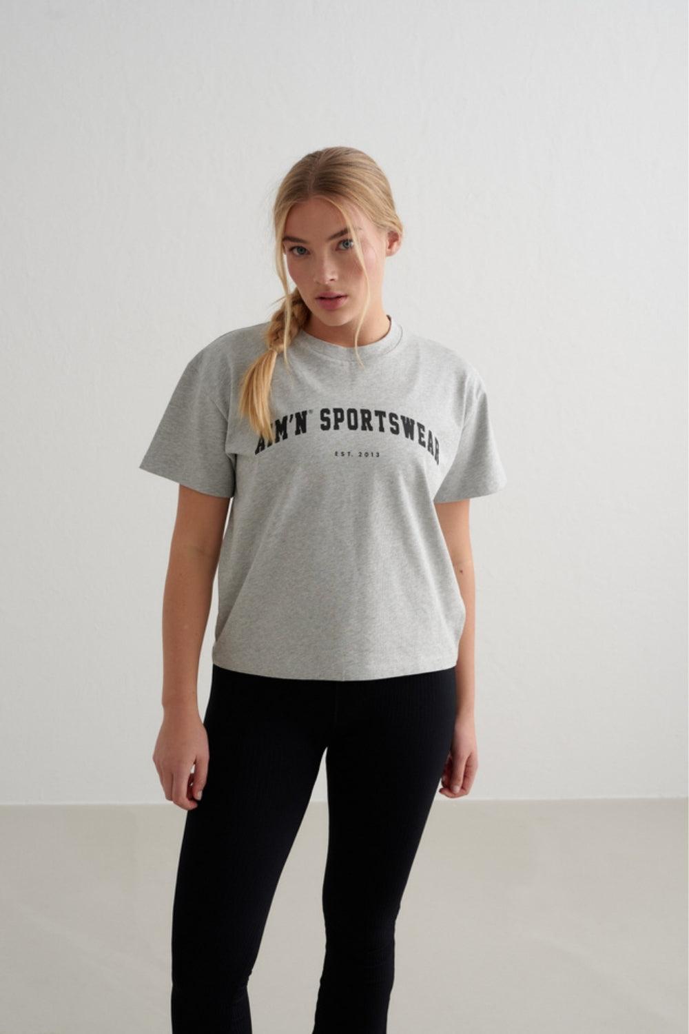 Varsity Boxy T-shirt Grey Melange