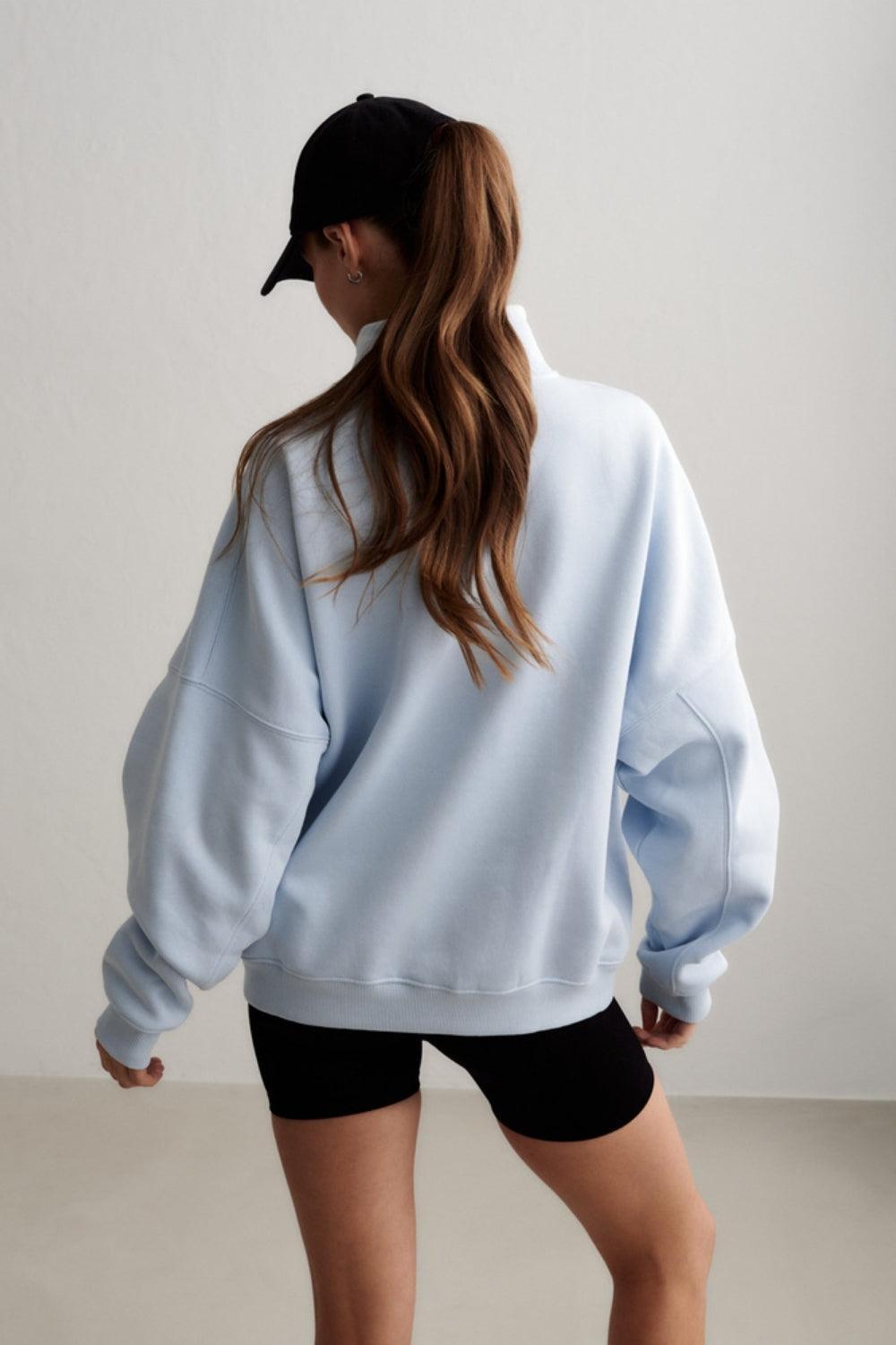 Varsity Sweat Half Zip Aura