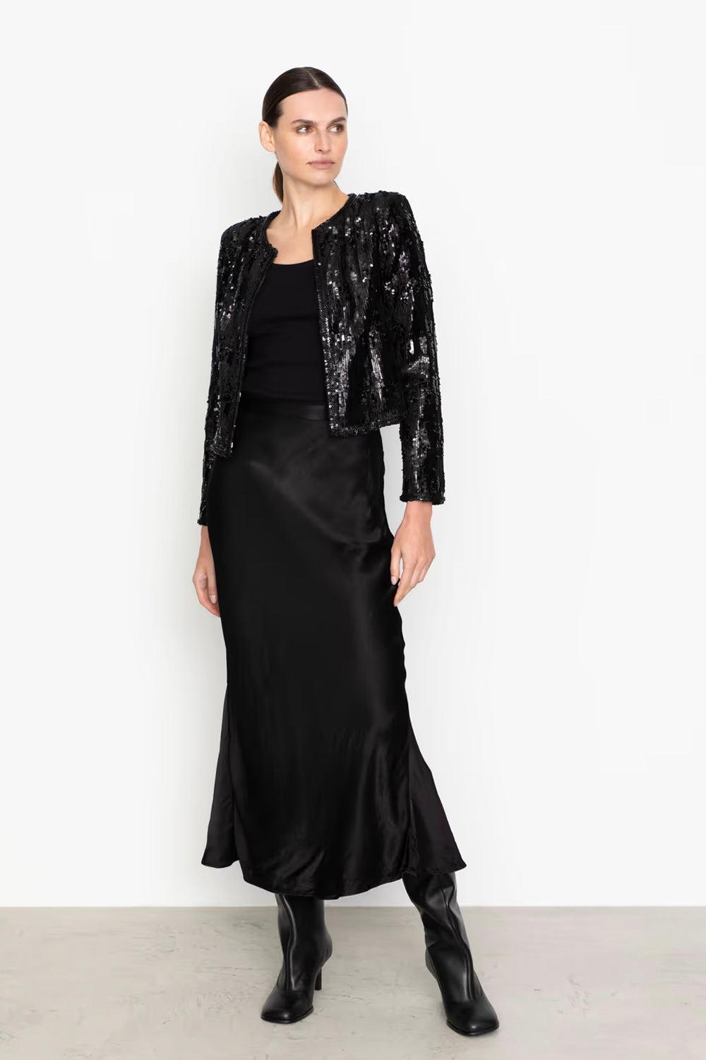 Vela Sequin Jacket Black