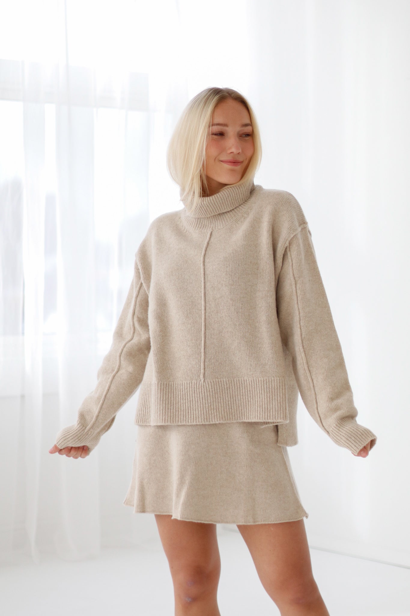 Villa Skirt Beige Melange
