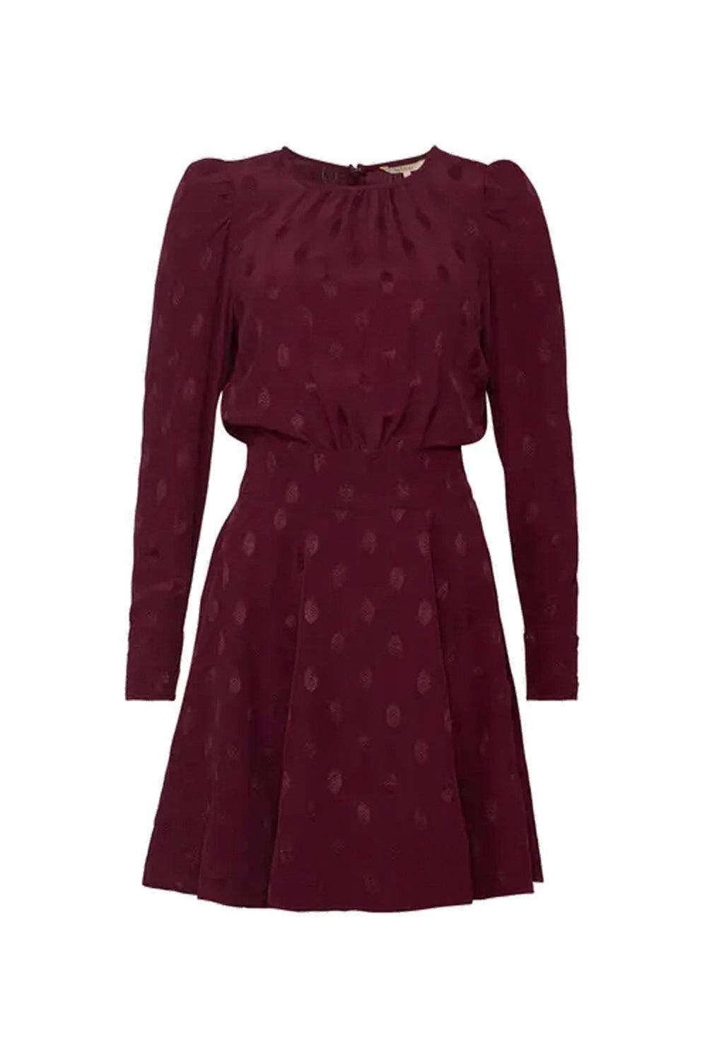 Viscose Mini Dress Burgundy