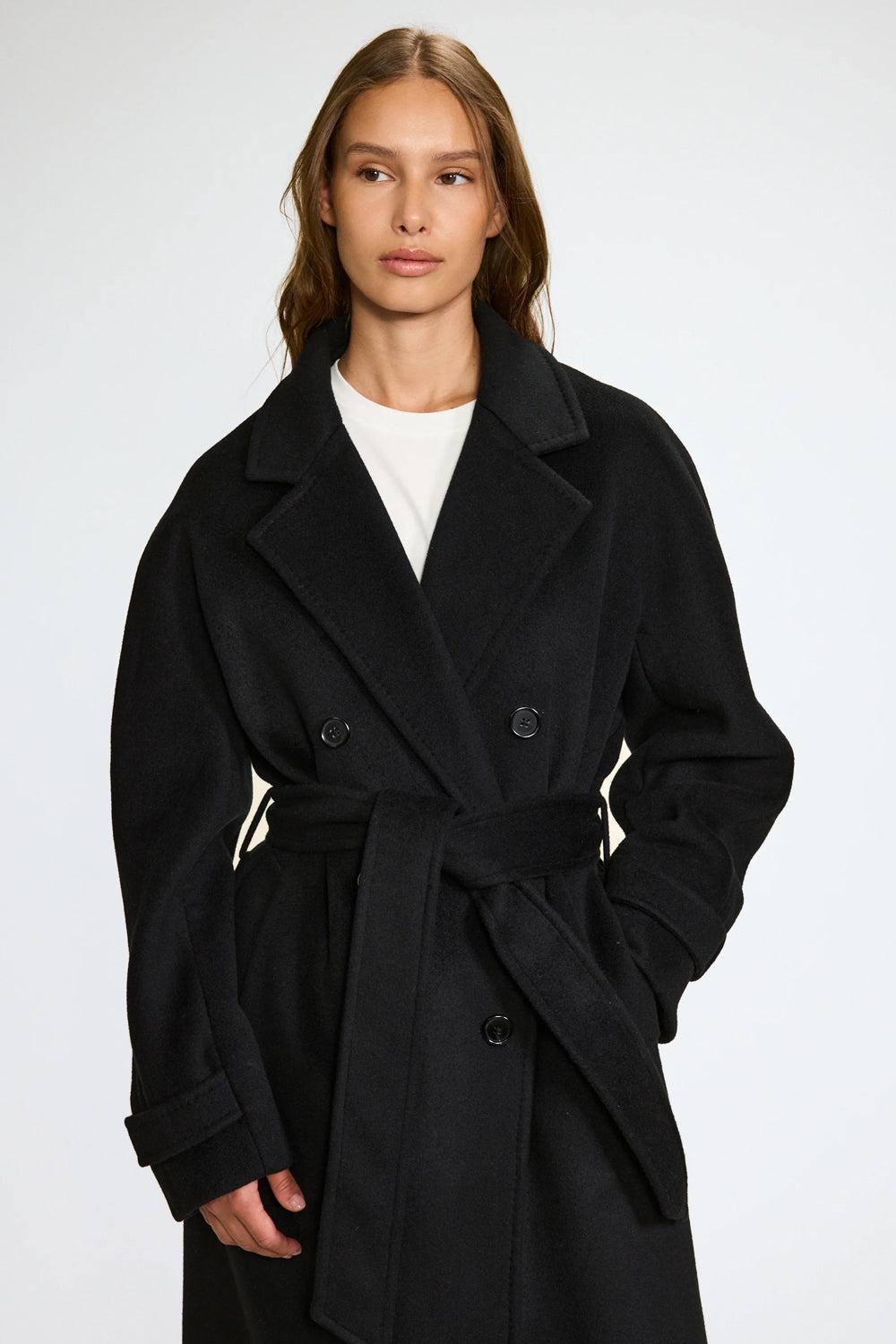 WMN Double Breasted Coat Black