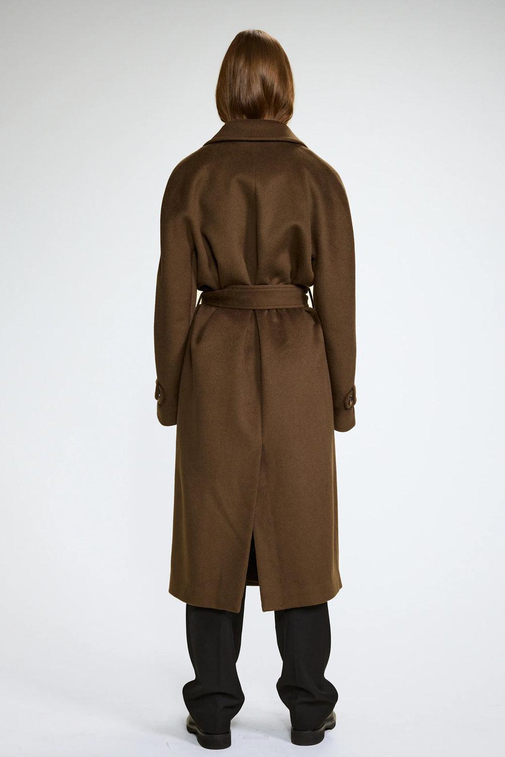 WMN Double Breasted Coat Brown