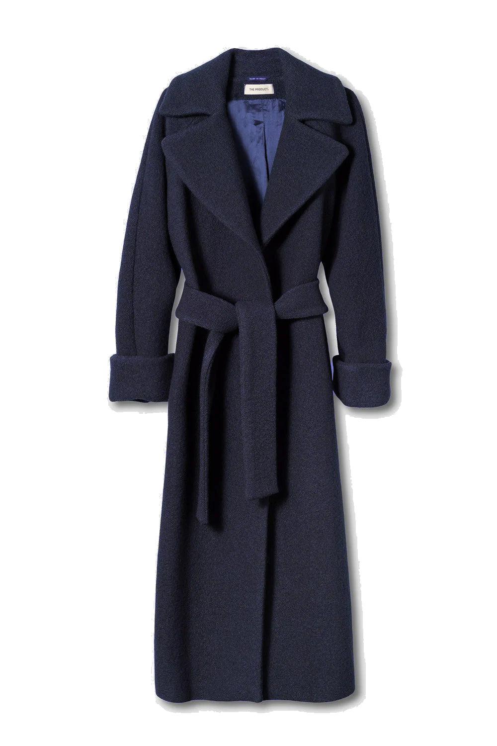 WMN Wool Coat Long Dk Blue