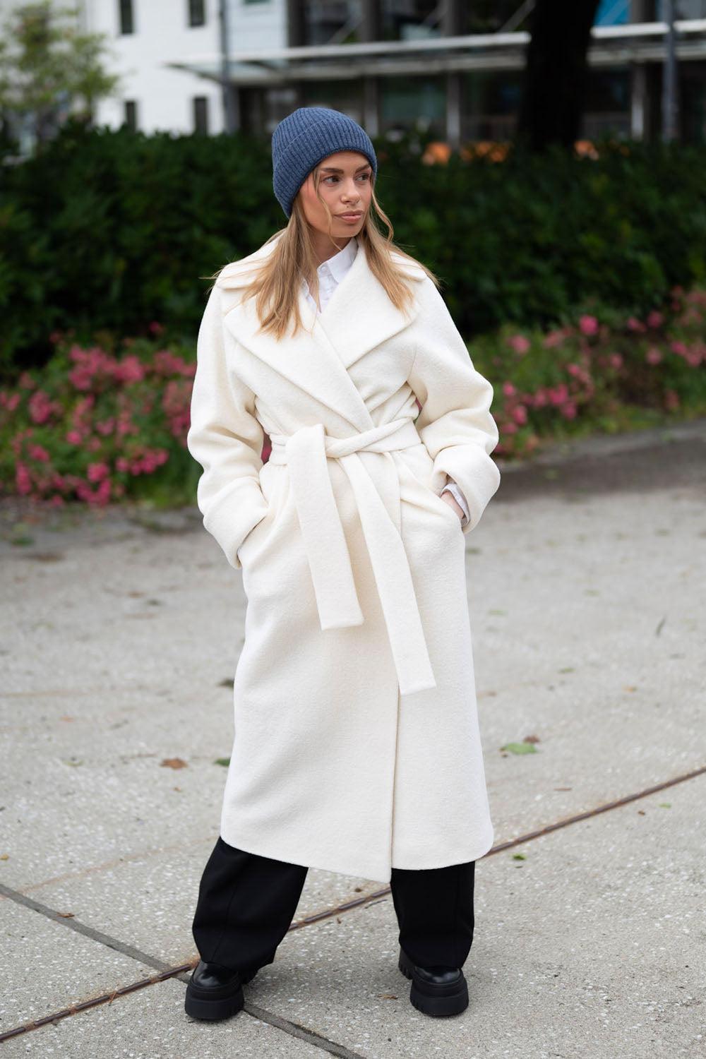 WMN Wool Coat Long White