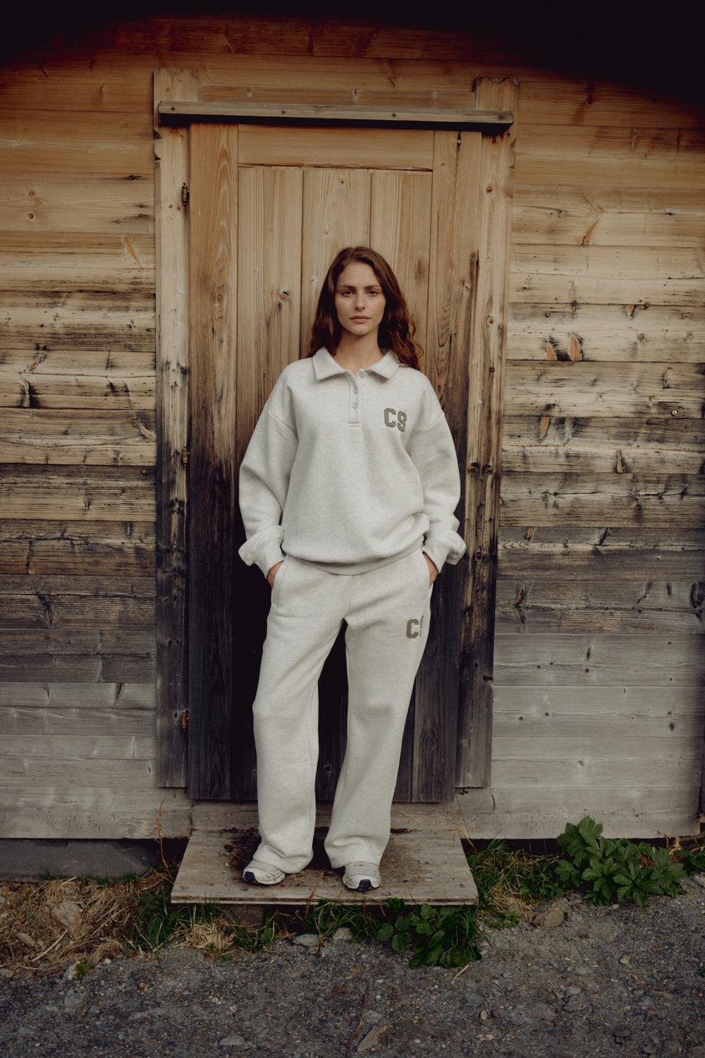 W. CS SL Sweatpants Grey Melange w. Khaki