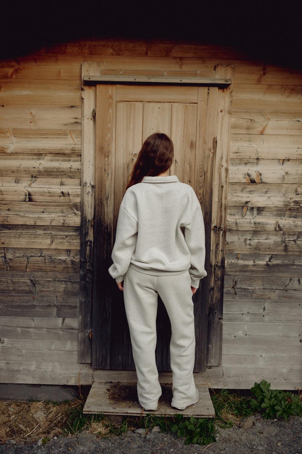 W. CS SL Sweatpants Grey Melange w. Khaki