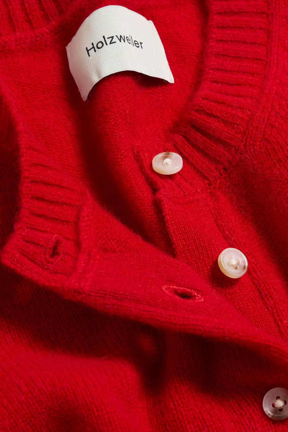 W. Cashmere Cardigan Red