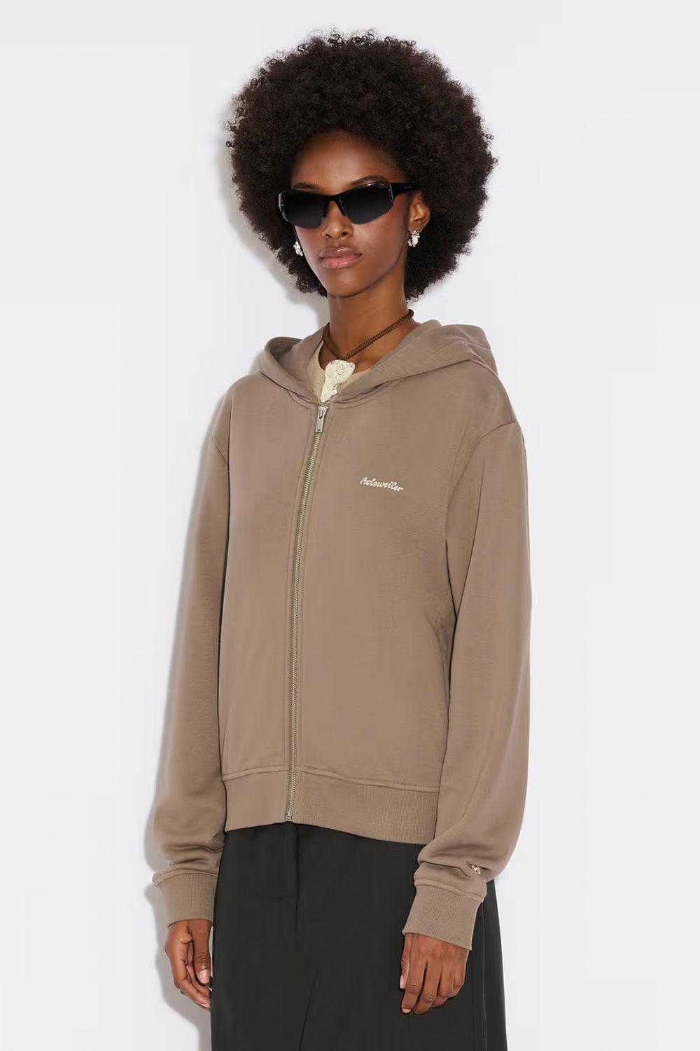 W. Regular Light Zip Hoodie Taupe