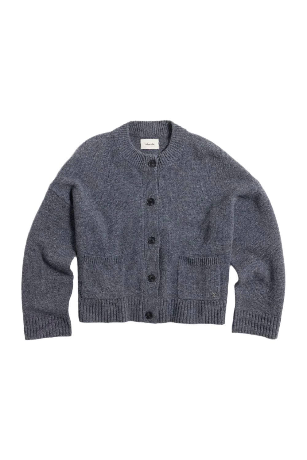 W. Wool Wide Cardigan Blue