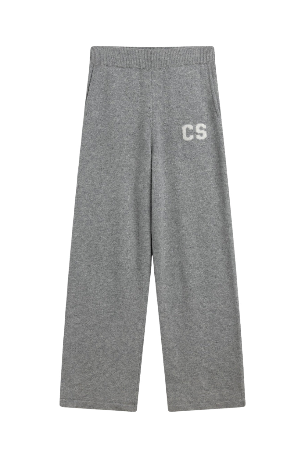 W. Woolknit Straight Leg Pants Dark Grey Melange