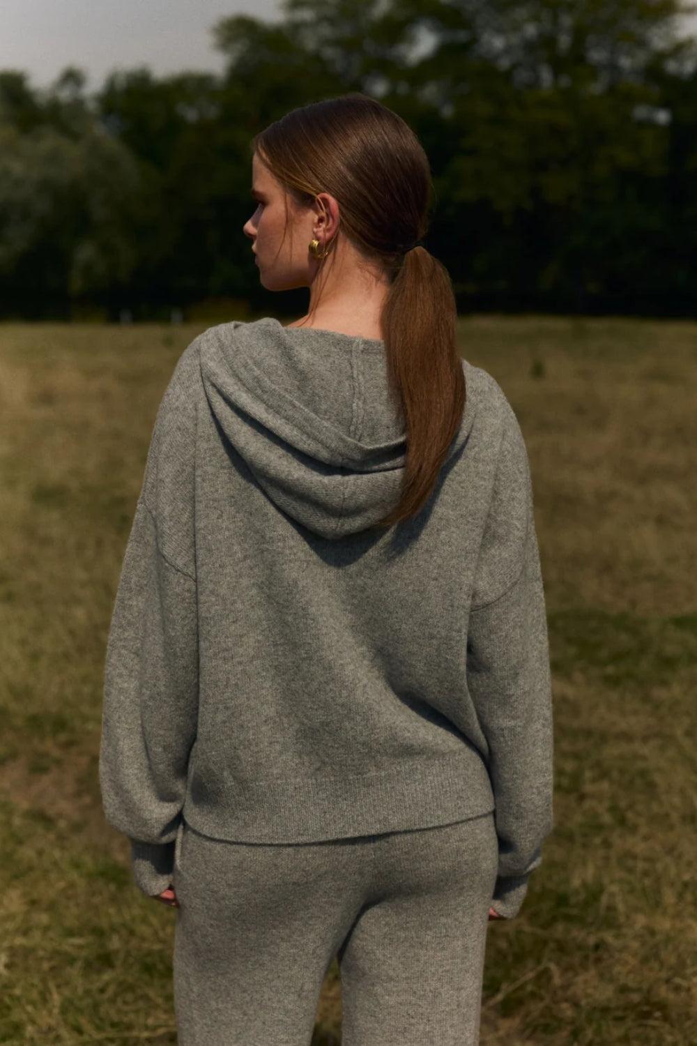 W. Woolknit Zip Jacket Dark Grey Melange