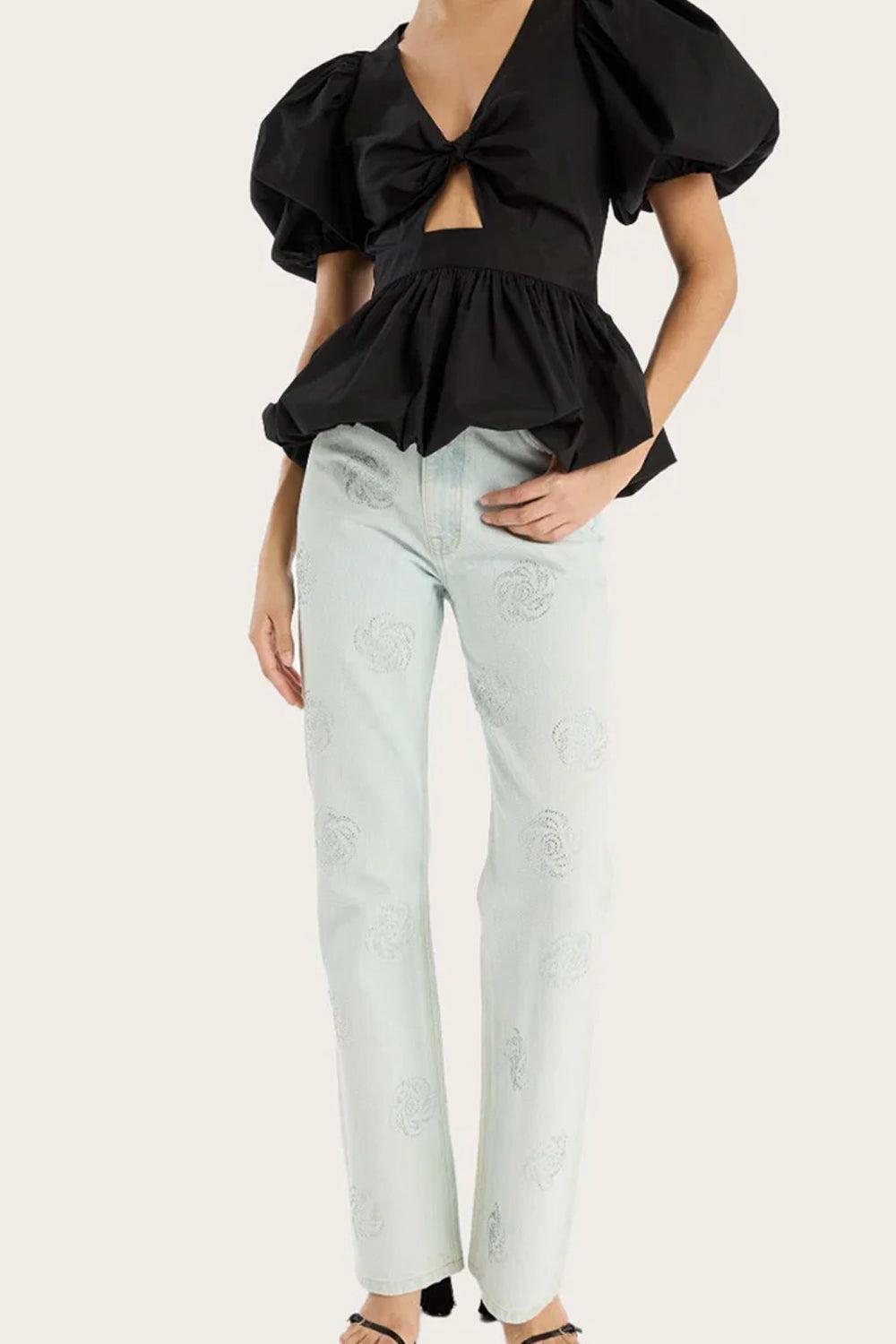 Washed Twill Stud Jeans Rotate