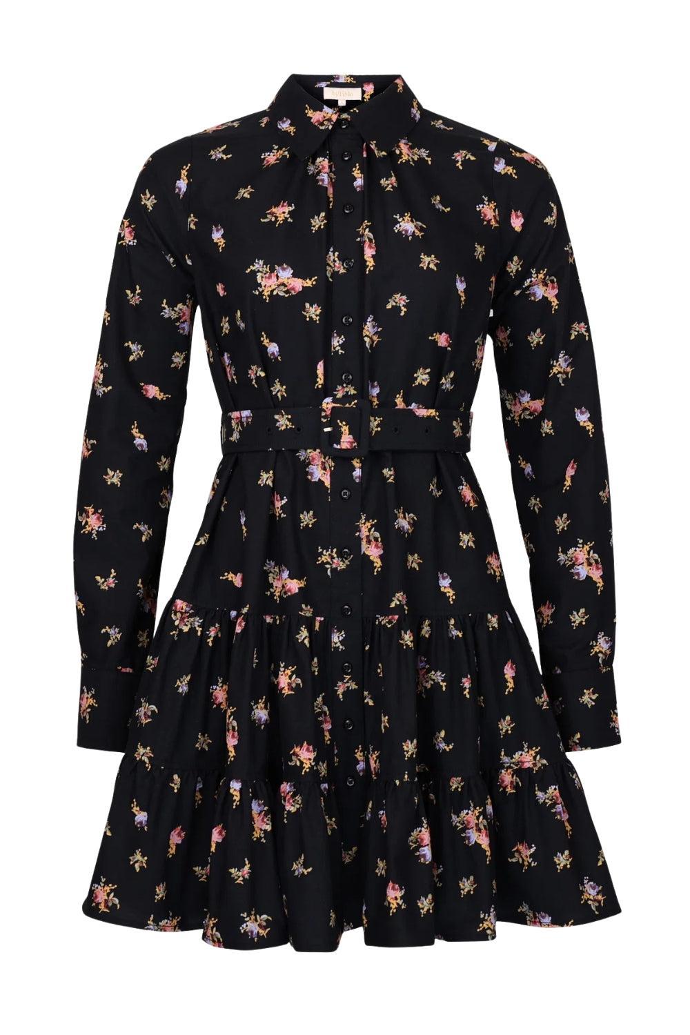 Winter Cotton Shift Dress Petite Flowers