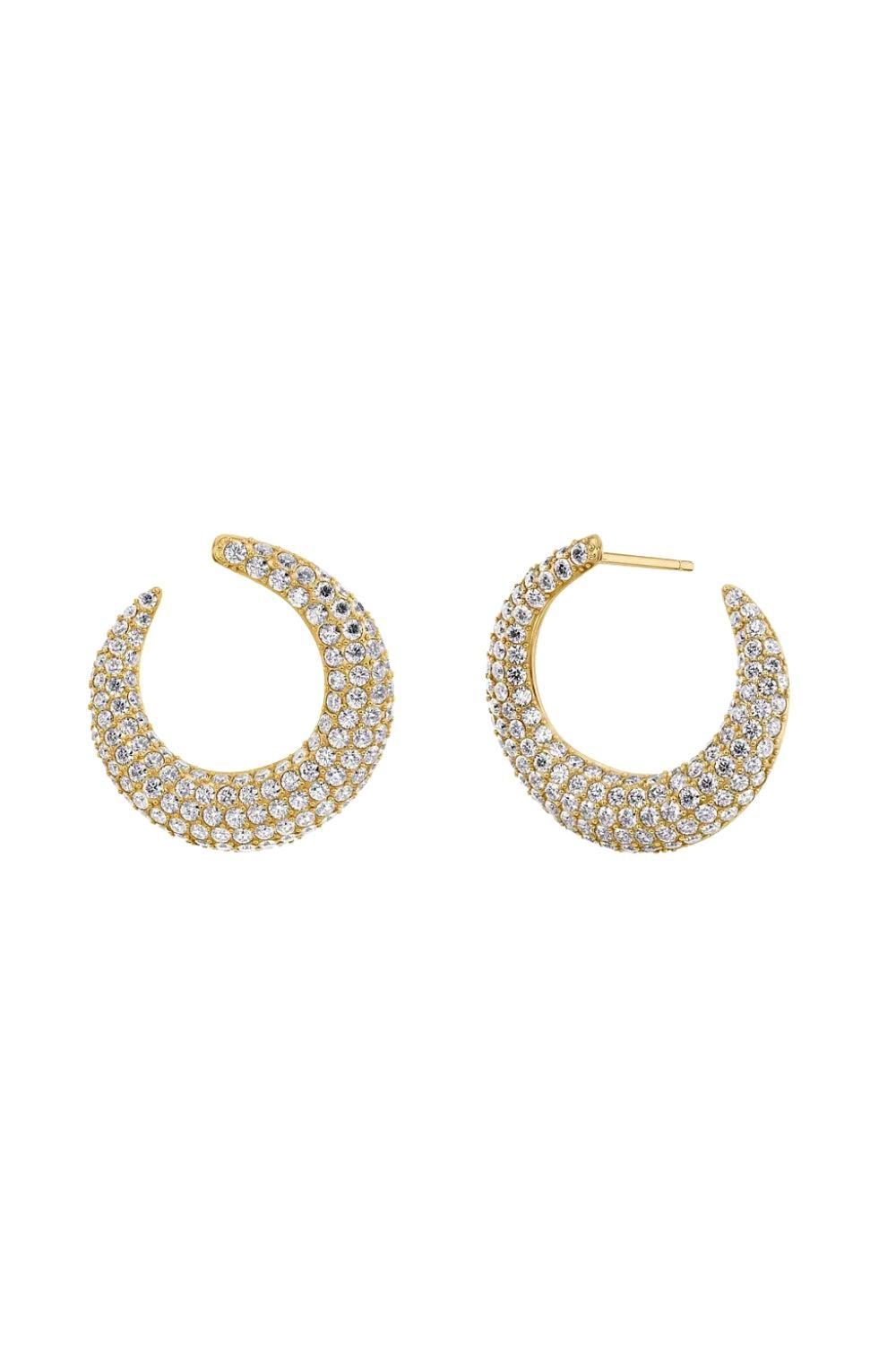 Wishbone Hoops Sparkle Gold