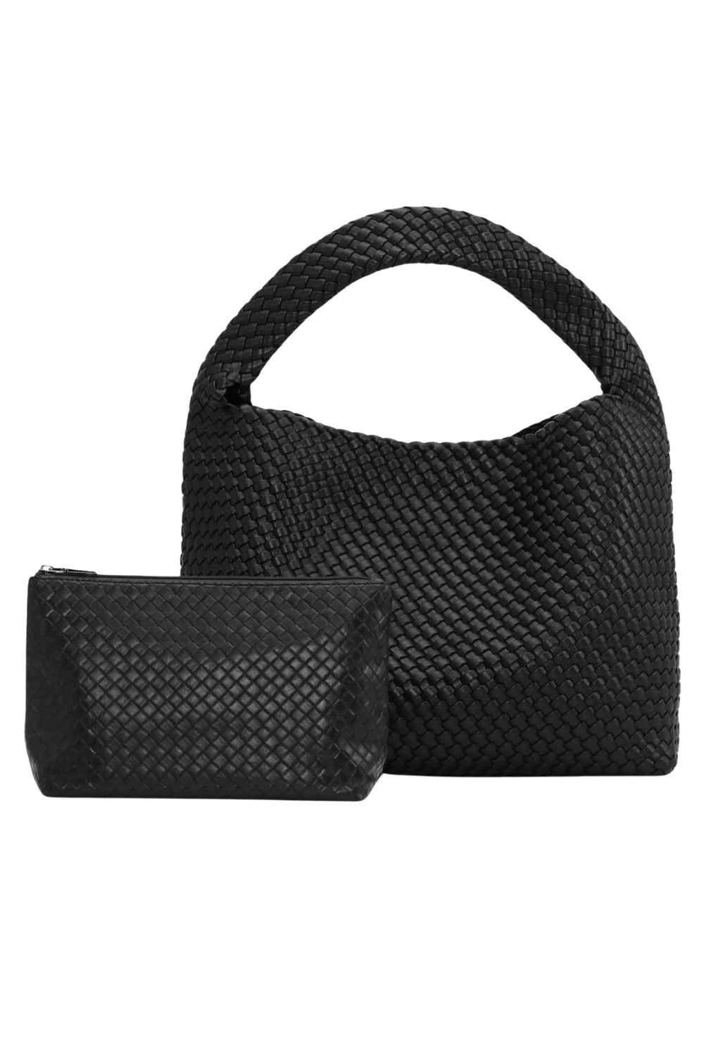 Woven Daily Shopper With Pouch Black