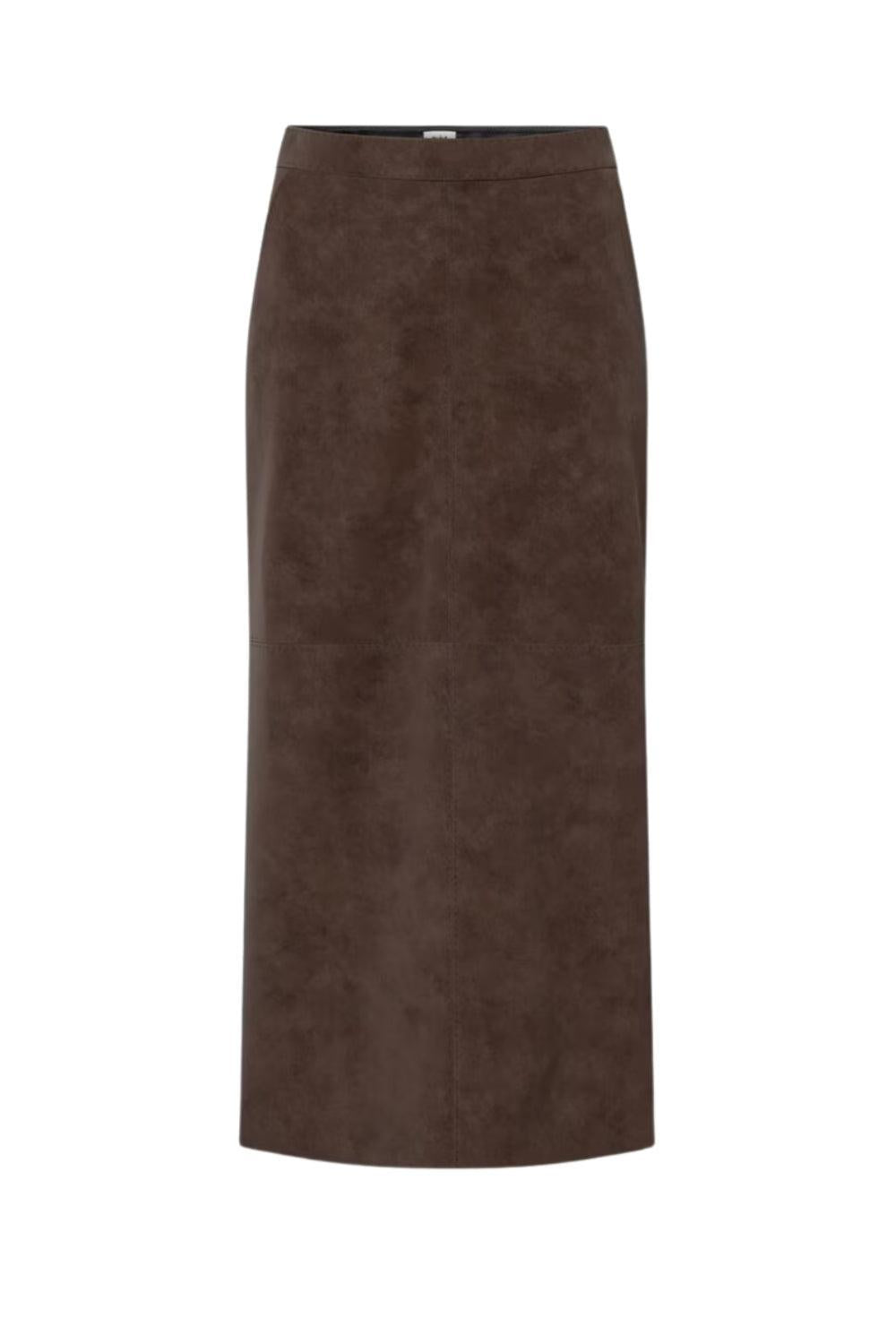 Yara Faux Suede Skirt Mocha Brown