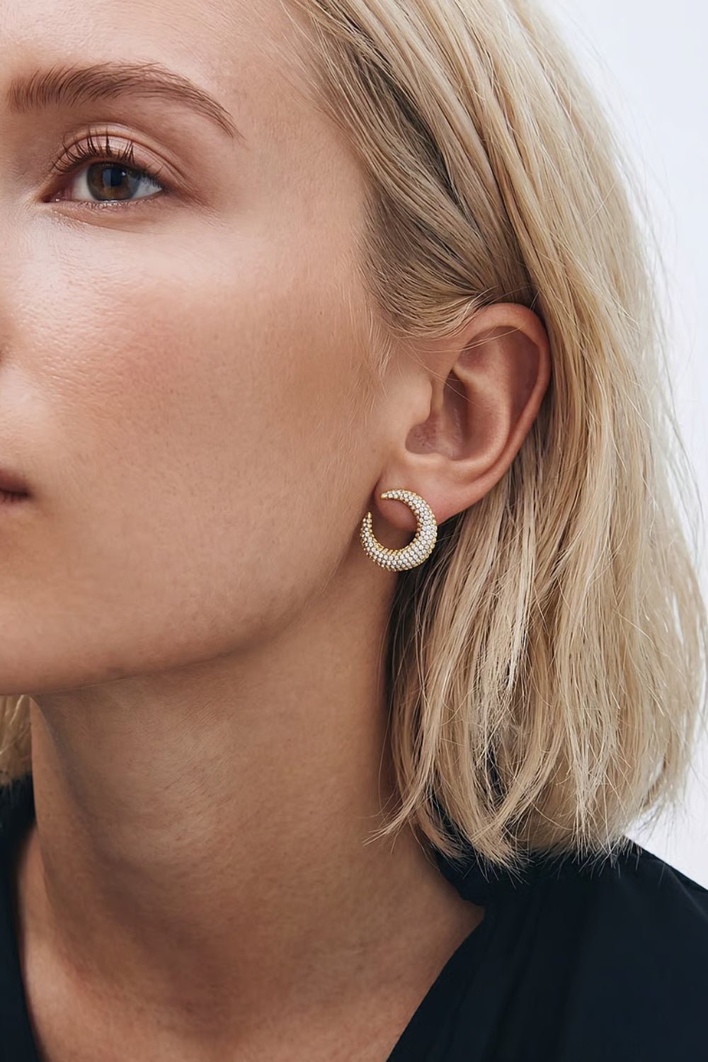 Wishbone Hoops Sparkle Gold