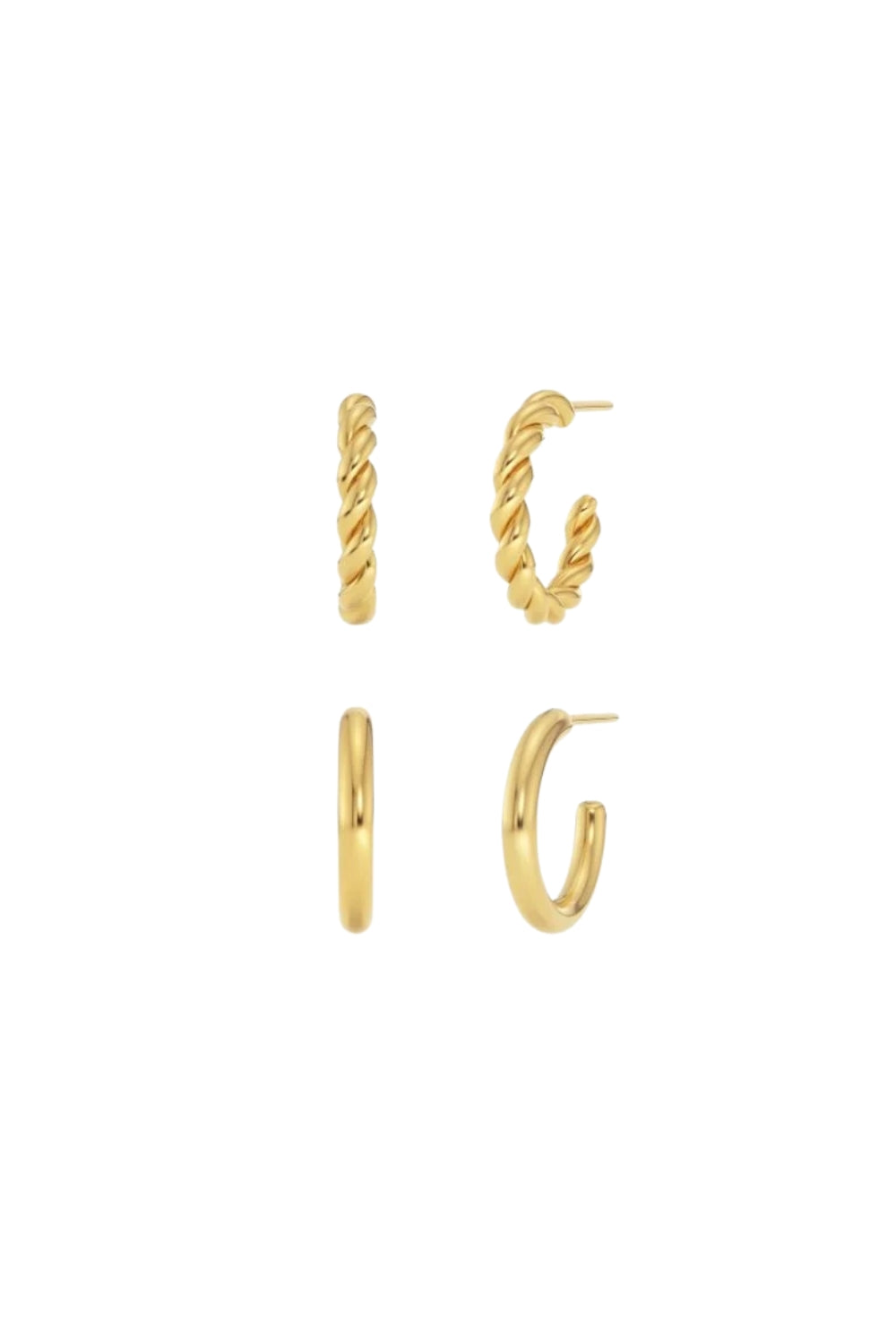 Dou Pair Creoles Gold