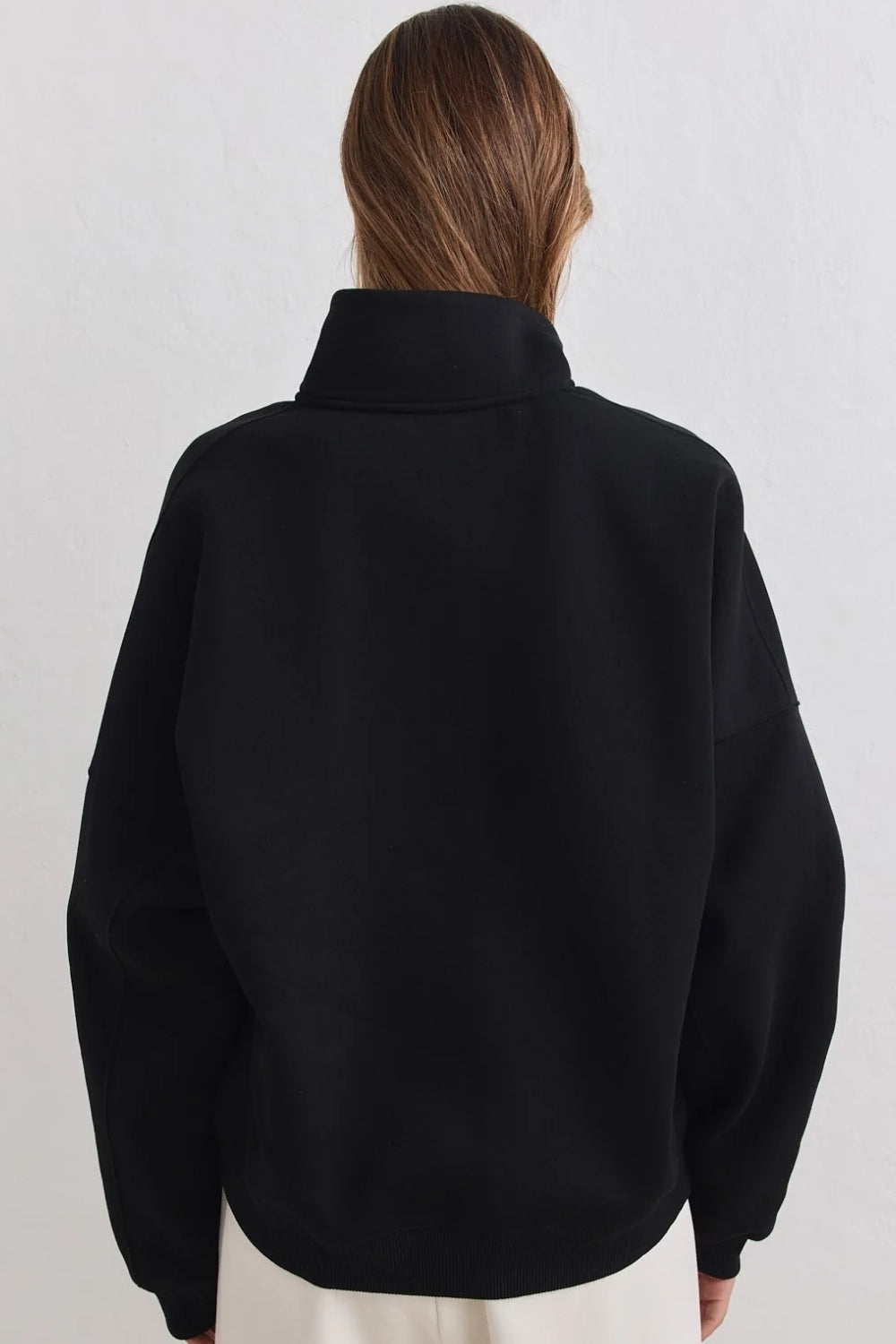 Varsity Sweat Half Zip Black